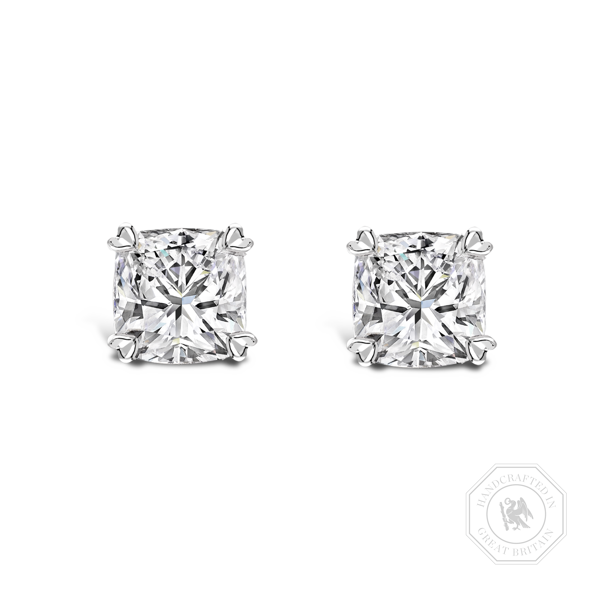Windsor 2.01ct Cushion Cut Diamond Stud Earrings Cushion Cut, Claw Set_1