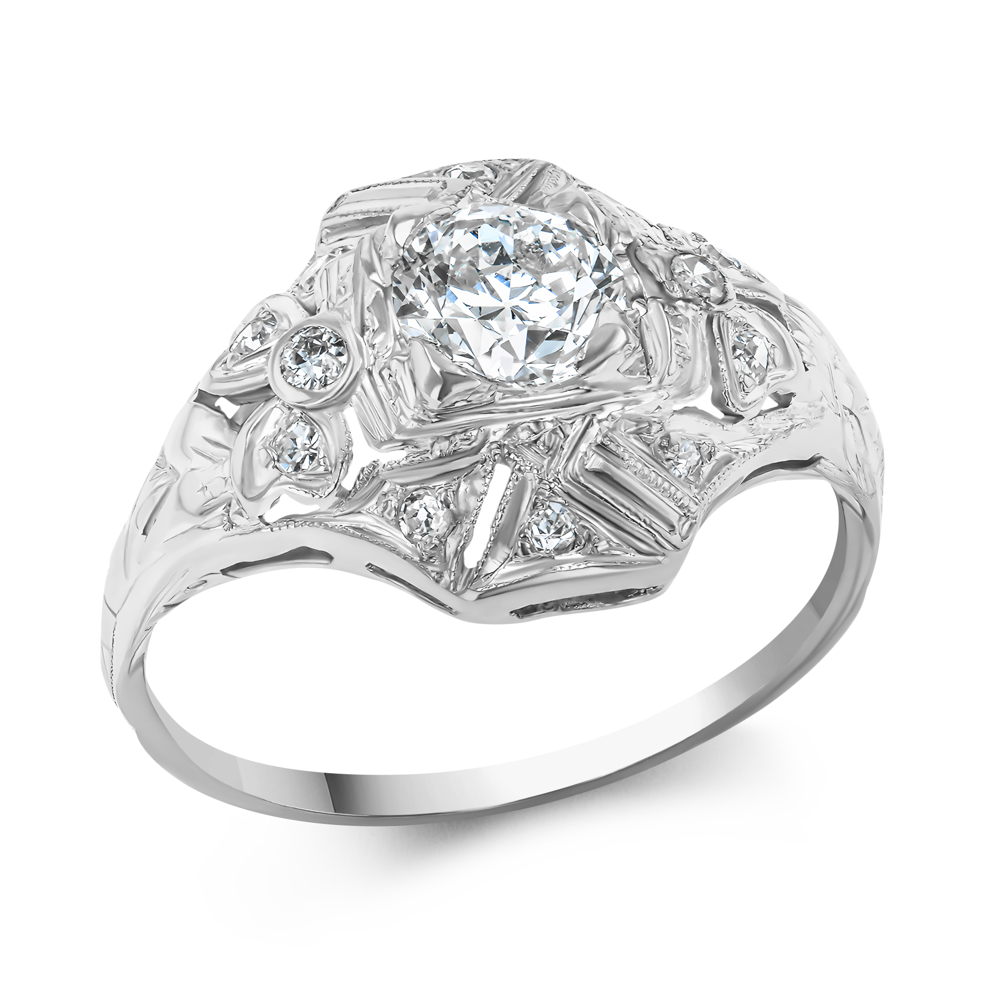 Old European Cut Diamond Cluster Ring Old European Cut, Claw Set_1
