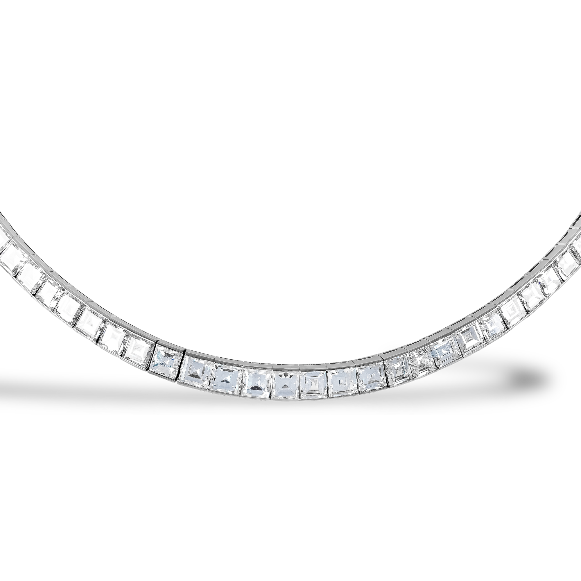 Asscher Cut 35.00ct Diamond Line Necklace Asscher Cut, Channel Set_2