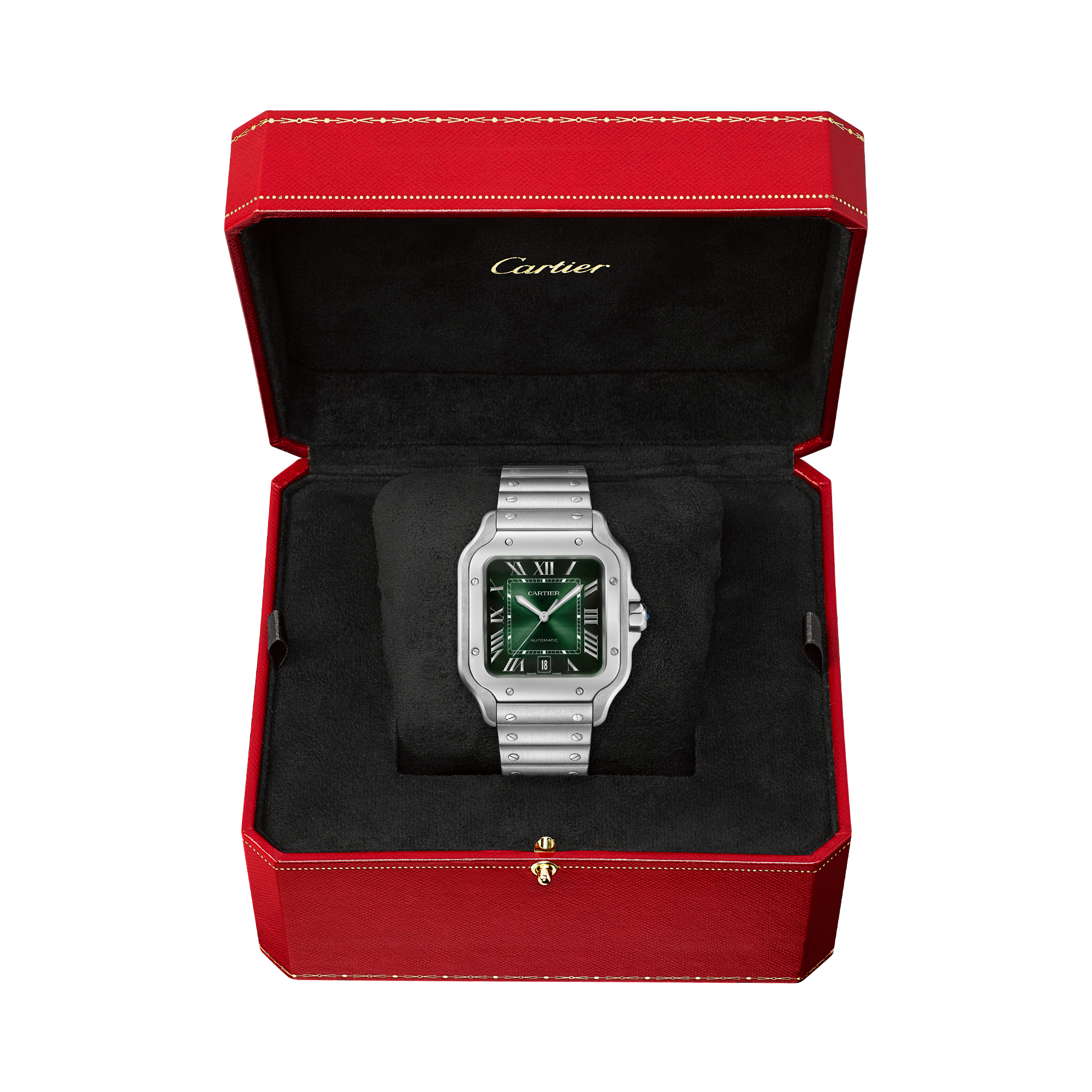 Cartier Santos de Cartier 40mm, Green Dial, Roman Numerals_6