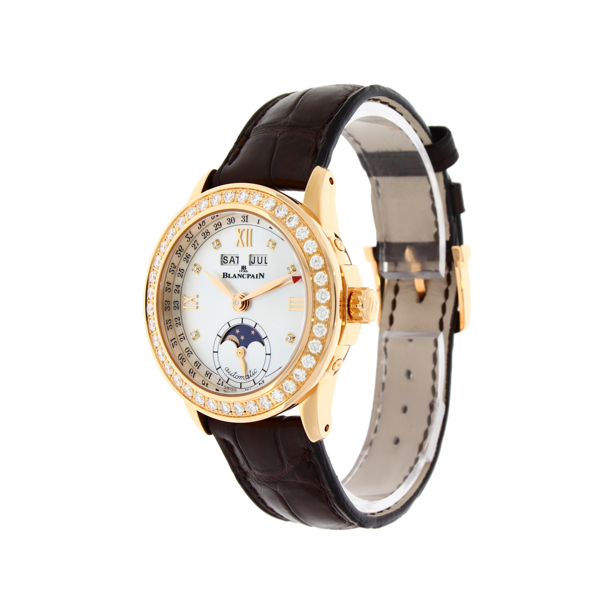 Pre-Owned Blancpain Ladybird 33.7mm, Mother of Pearl Dial, Diamond Numerals_2