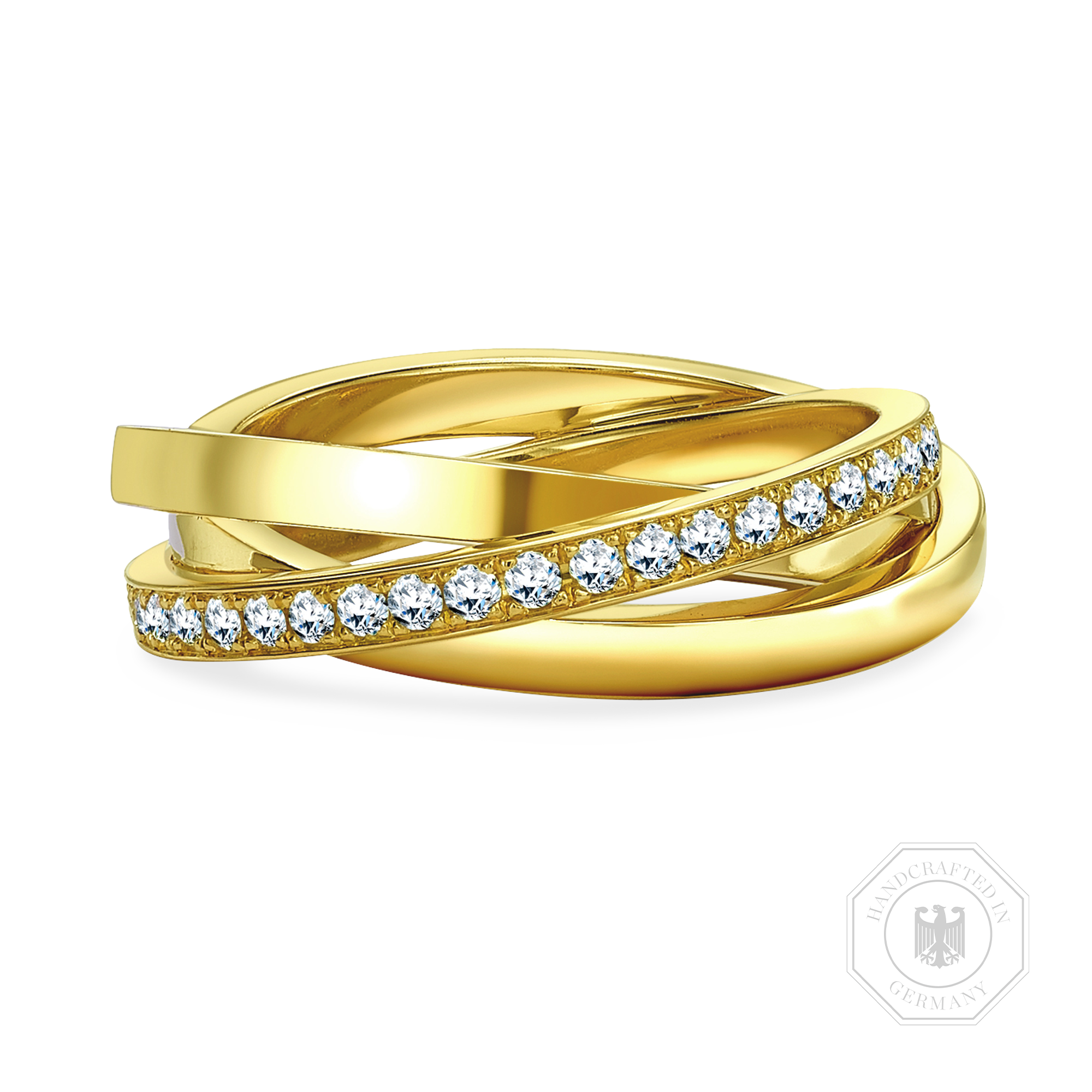 Trilogy Three-Row Diamond Ring Brilliant Cut, Three-Row, Grain Set_1