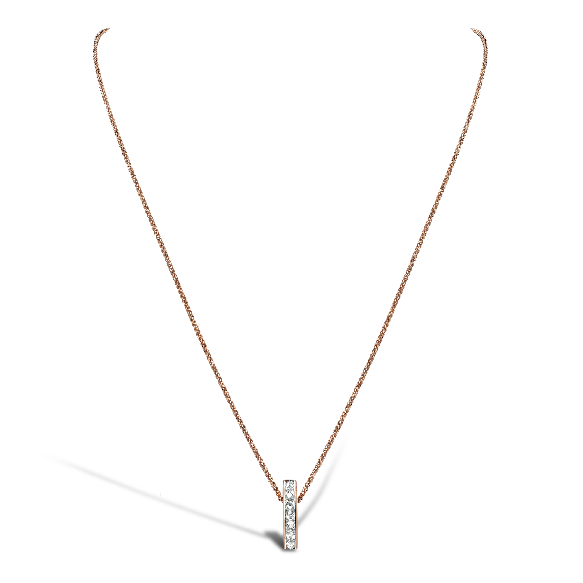 RockChic Diamond Bar Pendant Princess Cut, Channel Set_2