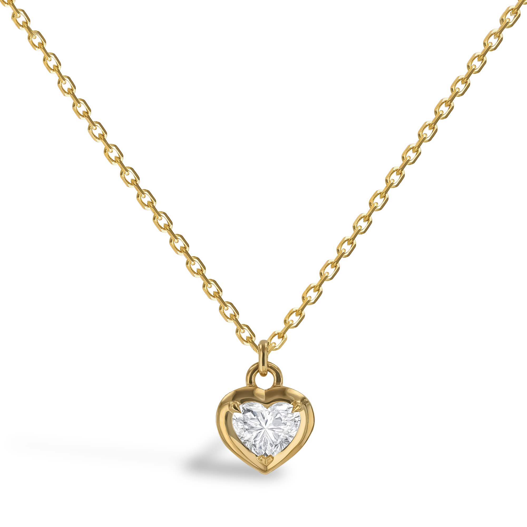 Skimming Stone 0.71ct Botswana Diamond Pendant Heart Shape, Claw Set_1