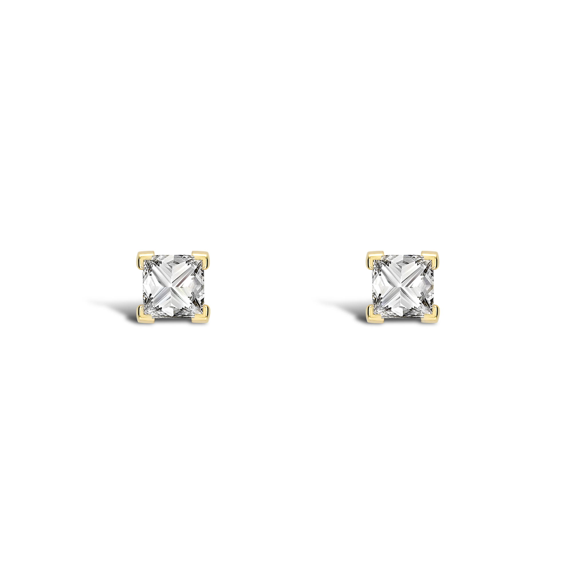 RockChic Diamond Solitaire Earrings Princess Cut, Claw Set_1
