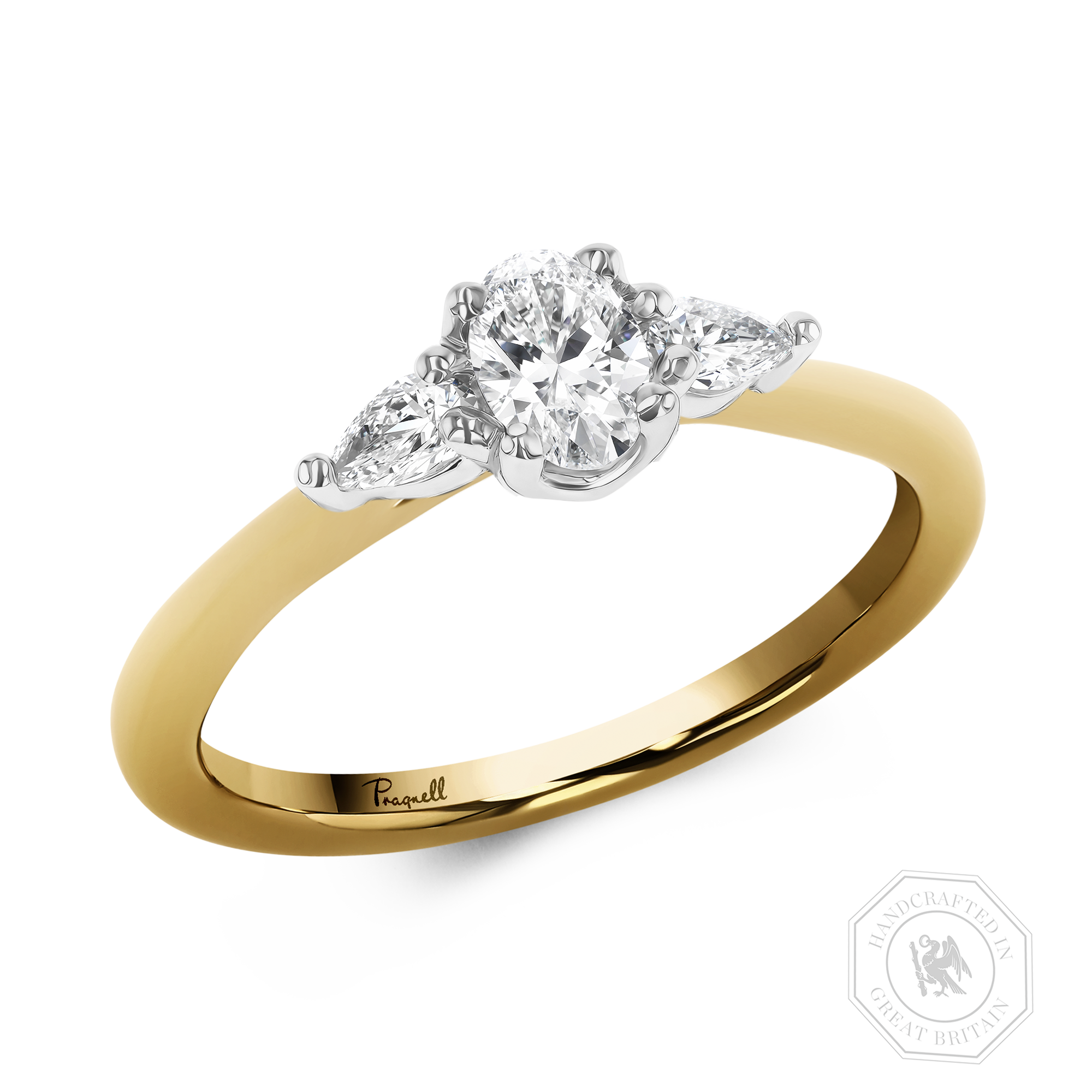 Classic 0.30ct Oval Cut Diamond Three Stone Ring Oval Cut, Claw Set_1