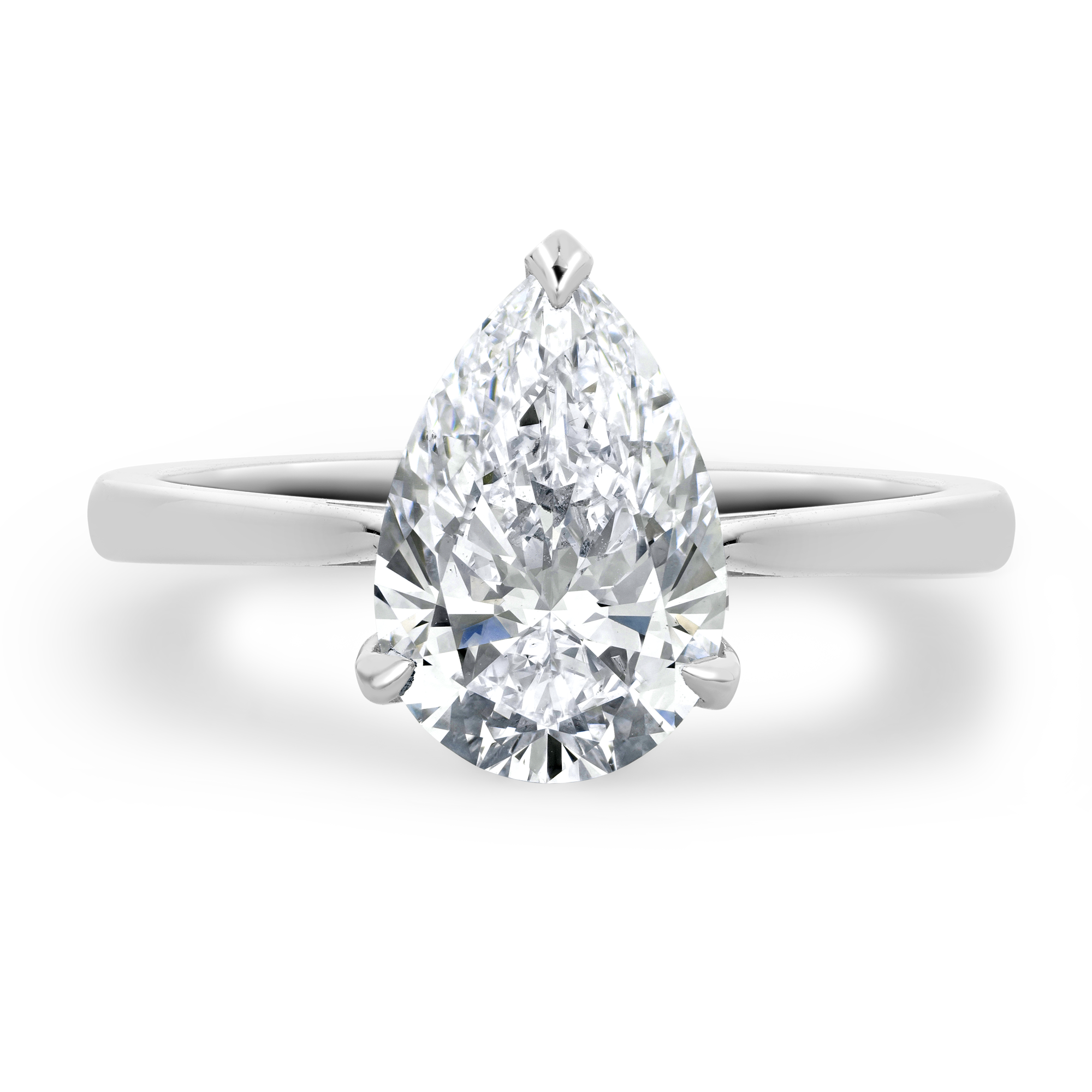 Classic 2.02ct Diamond Solitaire Ring Pearshape, Claw Set_2