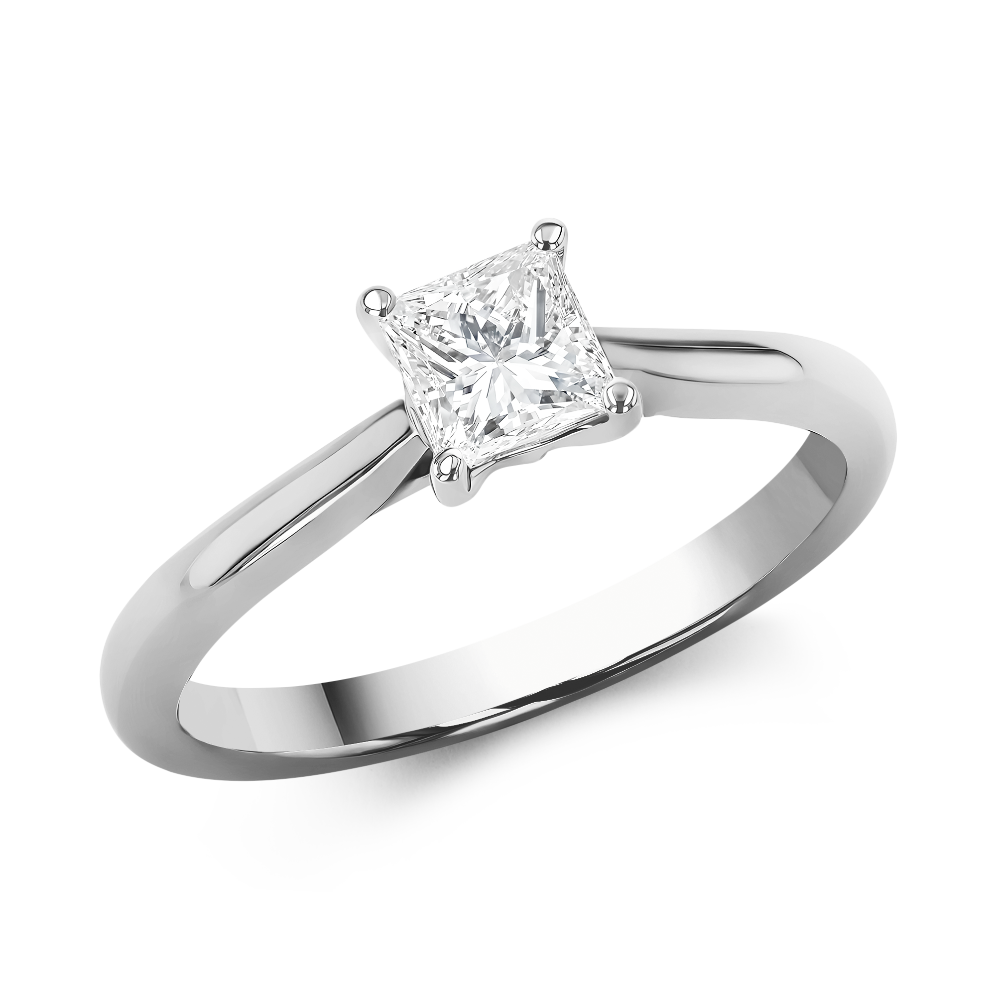 Gaia 0.50ct Diamond Solitaire Ring Princess Cut. Claw Set_1