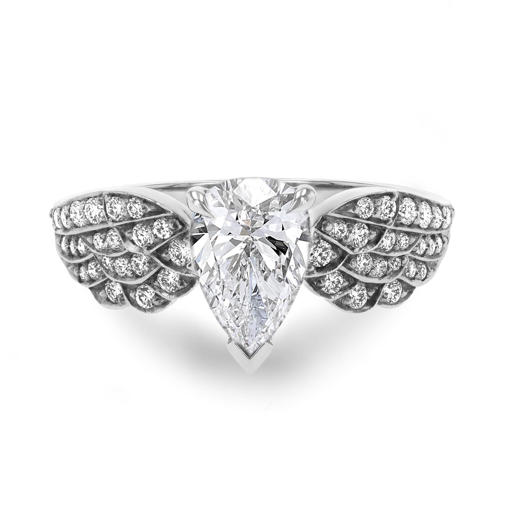 Tiara 0.90ct Diamond Solitaire Ring Pearshape Cut, Claw Set_2