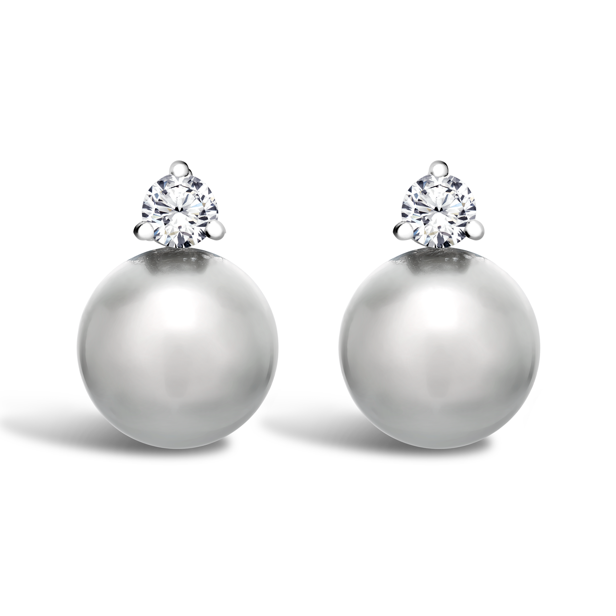 South Sea Pearl Earrings Stud Earrings with 0.70ct Diamonds_1