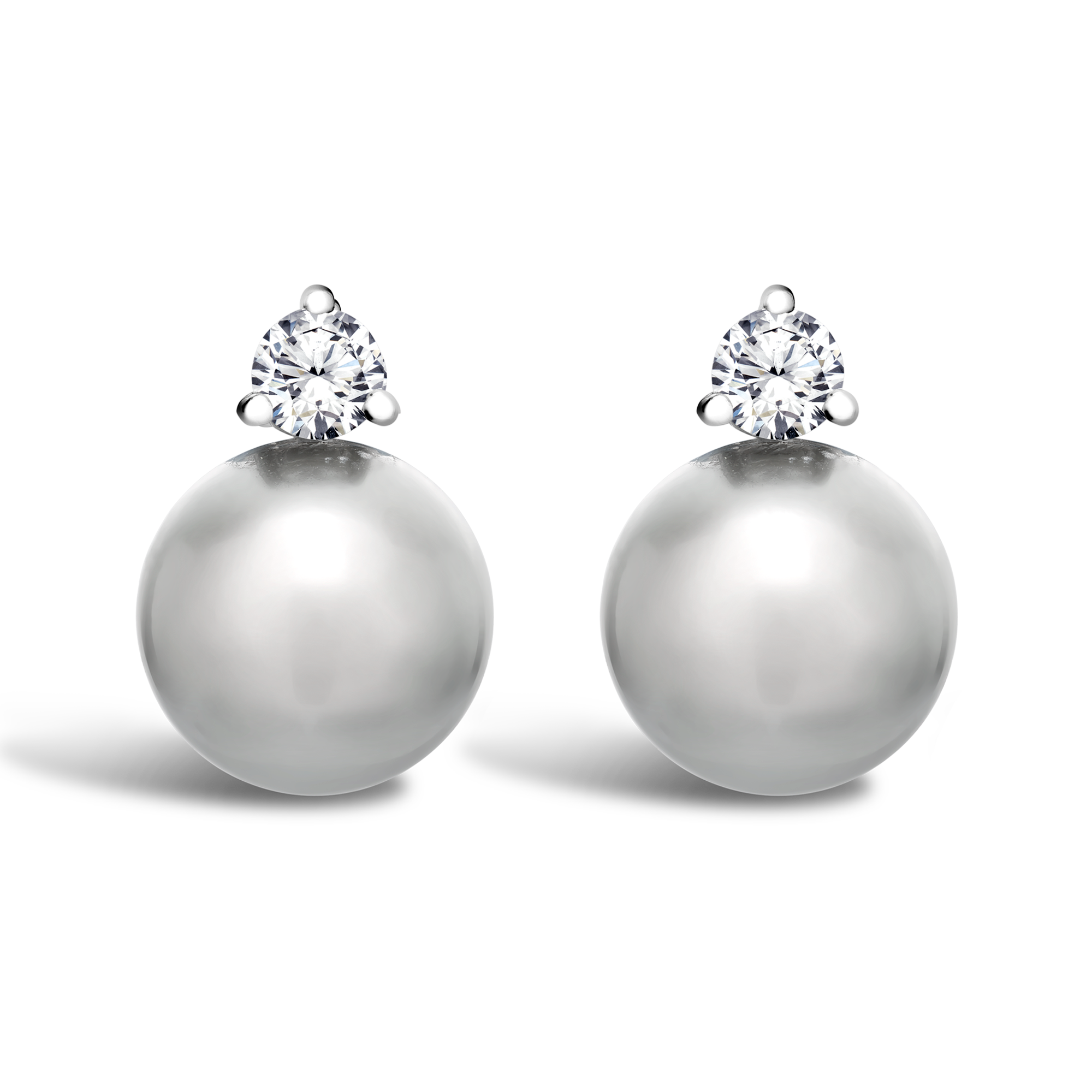 South Sea Pearl Earrings Stud Earrings with 0.70ct Diamonds_1