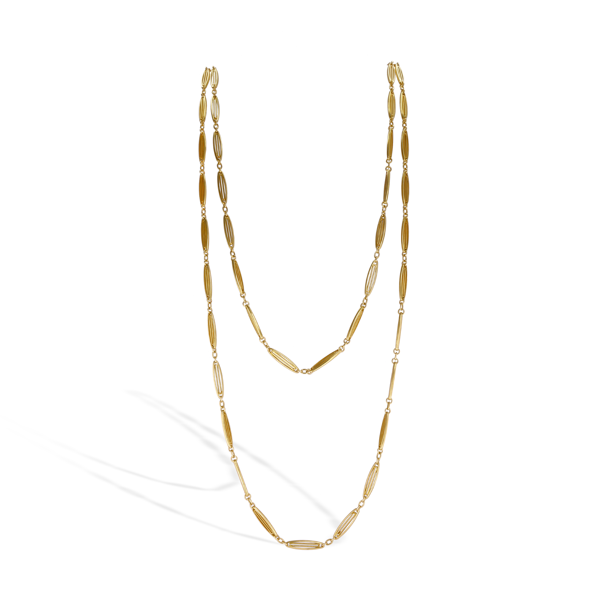 Belle Epoque French Fancy Oval Link 155cm Necklace _1