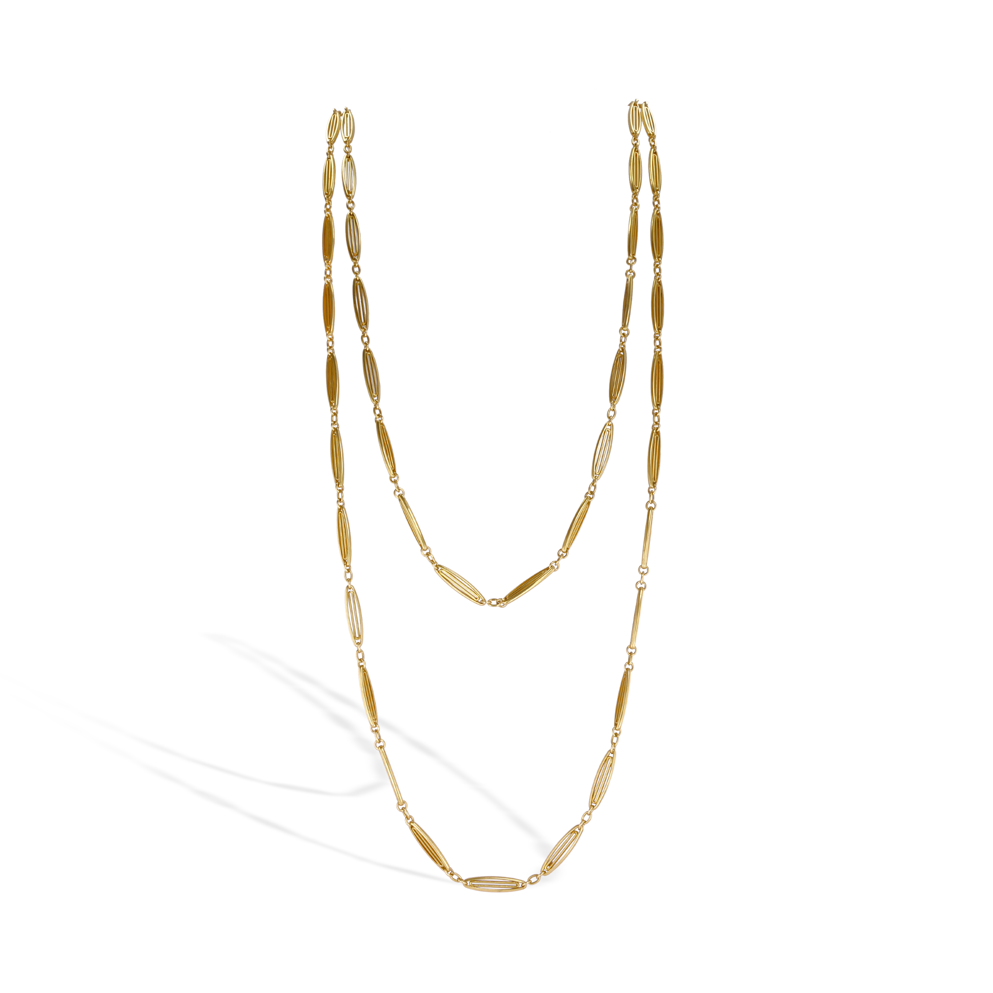 Belle Epoque French Fancy Oval Link 155cm Necklace _1