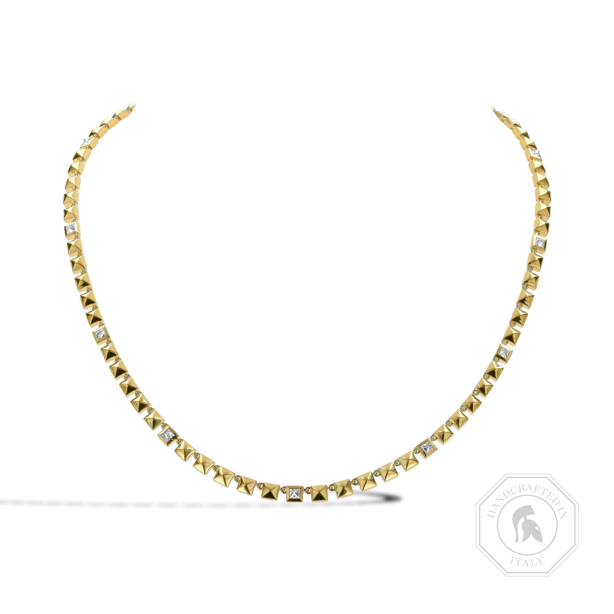 RockChic 0.96ct Inverted Princess Cut Diamond Necklace Princess Cut, Rubover Set_1