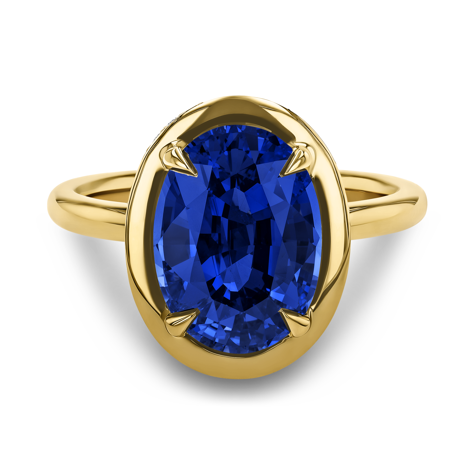 Skimming Stone 4.67ct Oval Sapphire and Diamond Ring Oval Cut, Claw Set_2