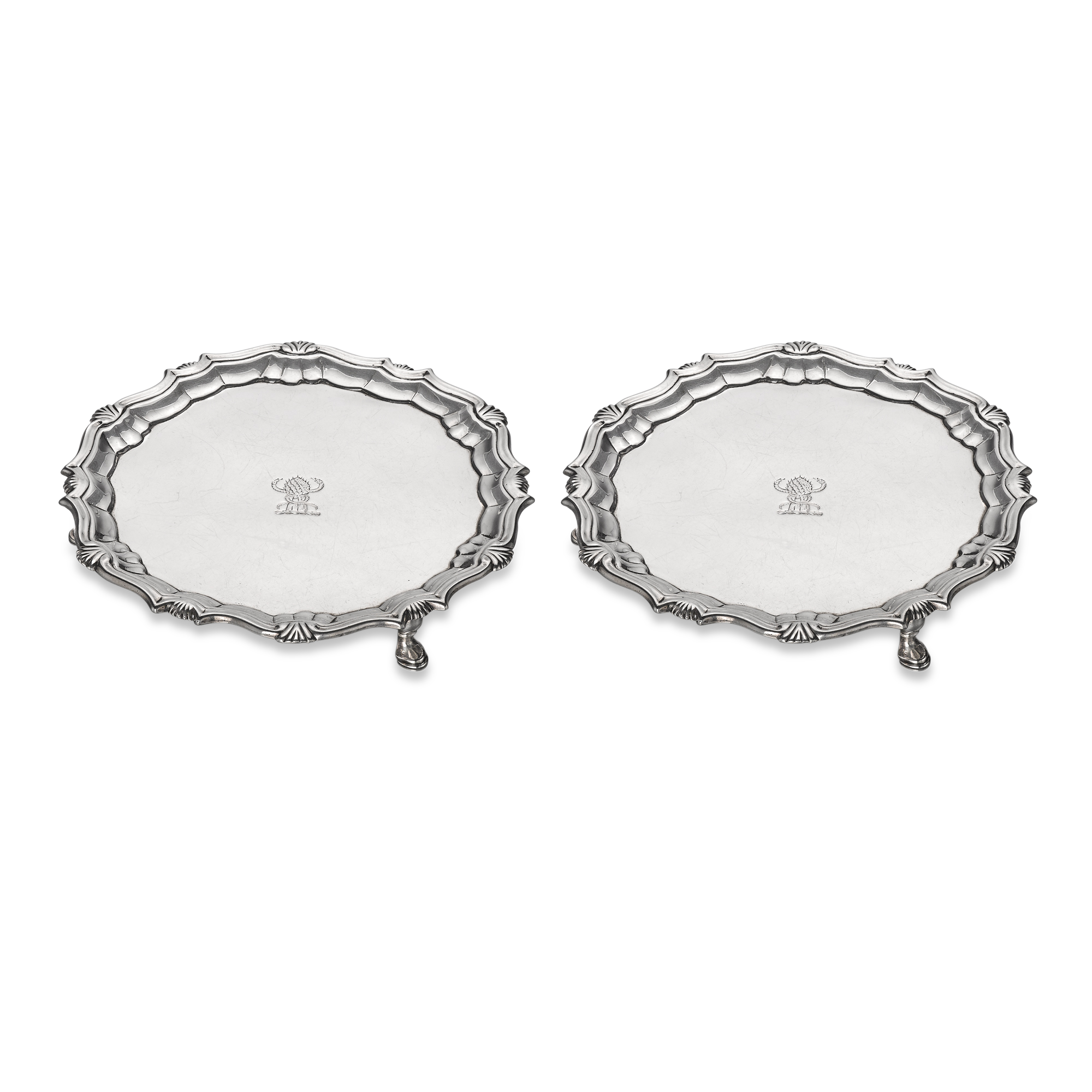 Silver George III Pair of Salvers Hallmarked London_1