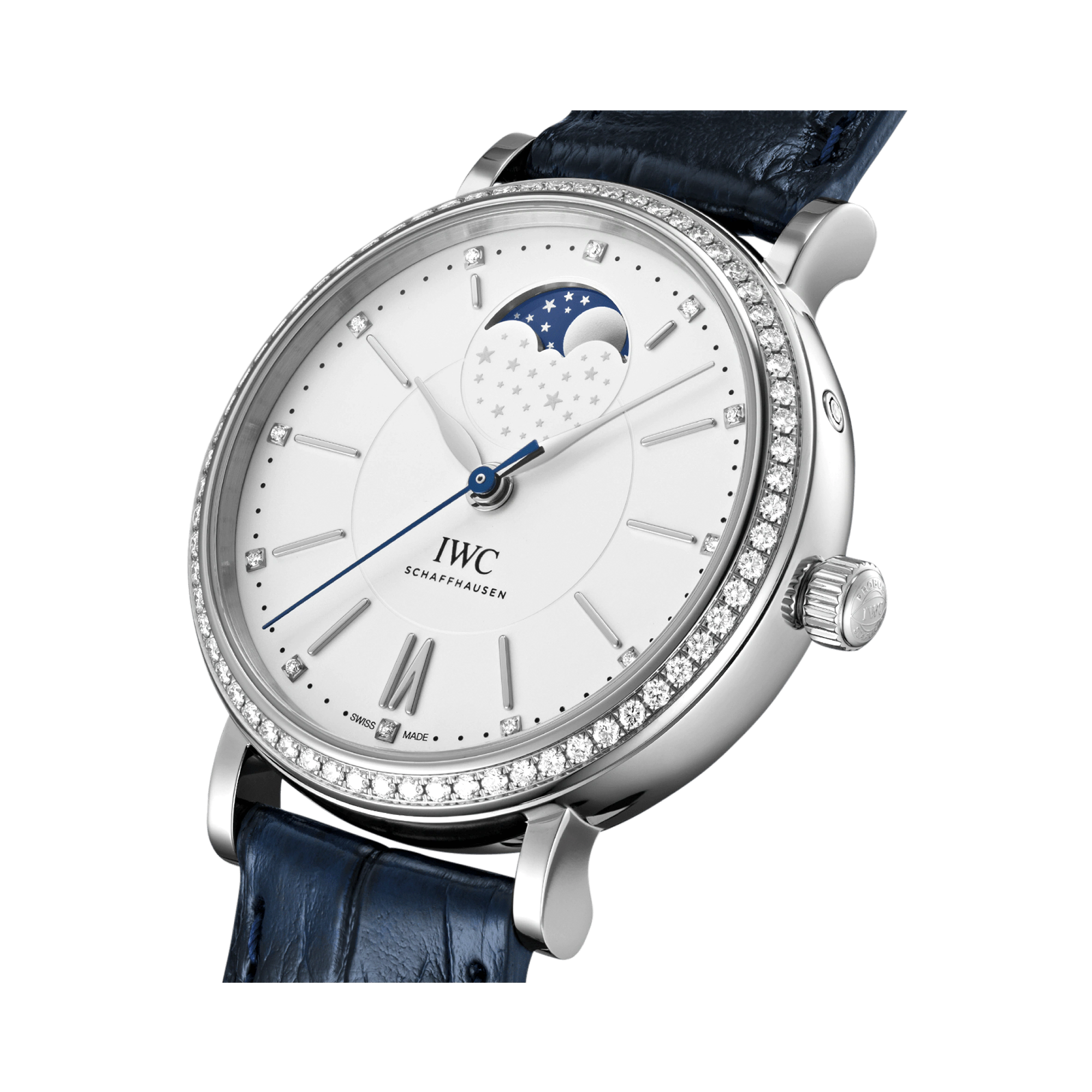 IWC Portofino Moon Phase 37 37mm, Silver Dial, Diamond Numerals_3