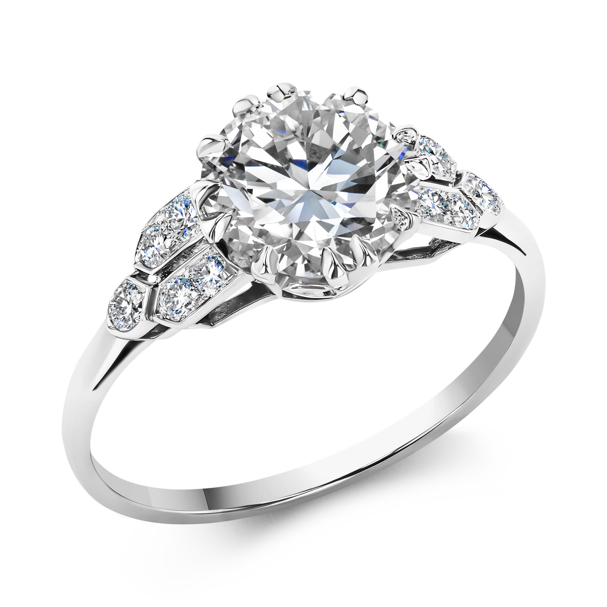 Art Deco 1.88ct Diamond Solitaire Ring Brilliant cut, Claw set_1
