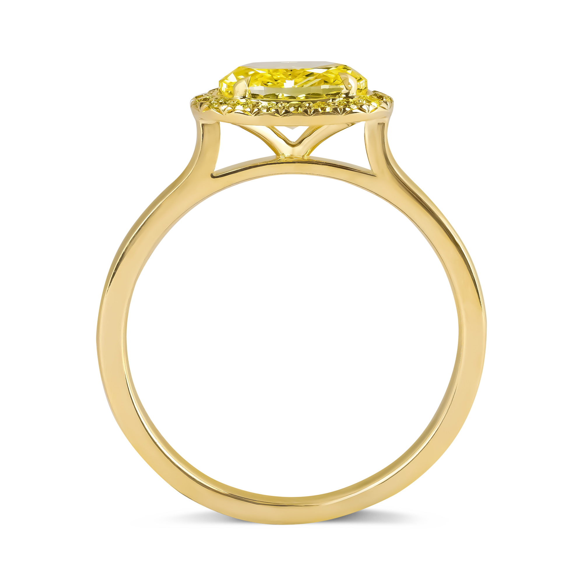 Oval Cut 1.01ct Kimberley Fancy Intense Yellow Diamond Ring Oval Cut, Claw Set_3