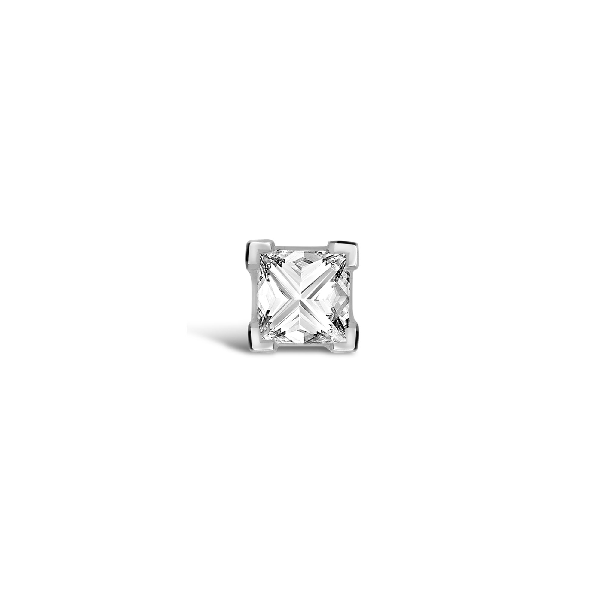 RockChic Diamond Solitaire Earring Princess Cut, Claw Set_1