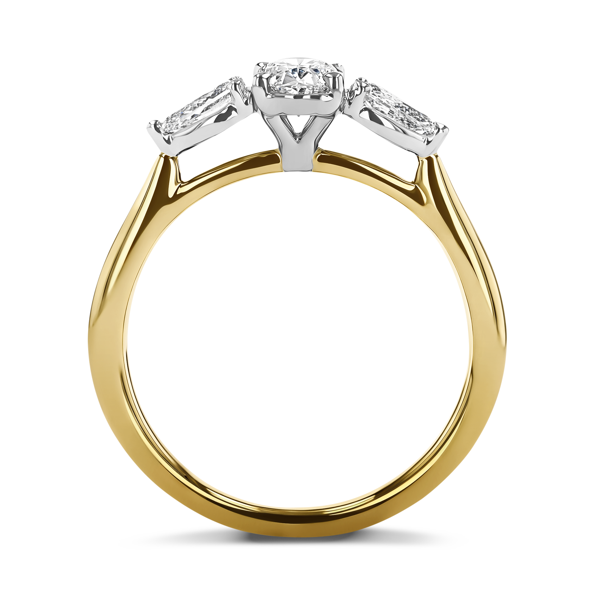 Classic 0.50ct Oval Cut Diamond Three Stone Ring Oval Cut, Claw Set_3