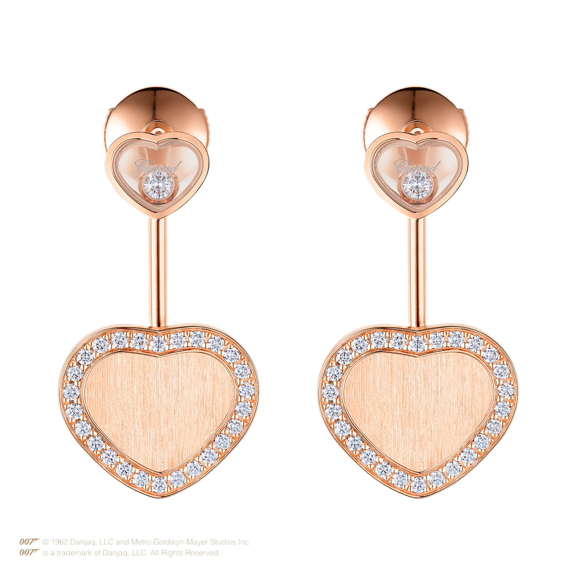 Chopard James Bond 007 Happy Hearts Diamond Earrings Brilliant Cut, Pave Set_1