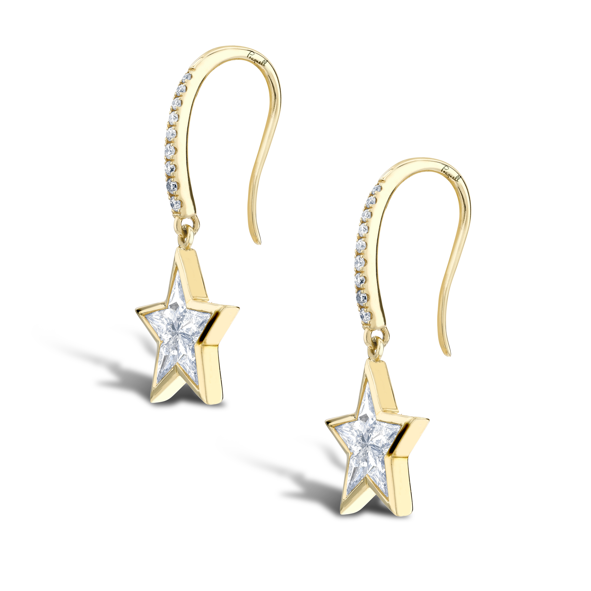 RockStar Diamond Drop Earrings Kite Cut, Rubover Set_2