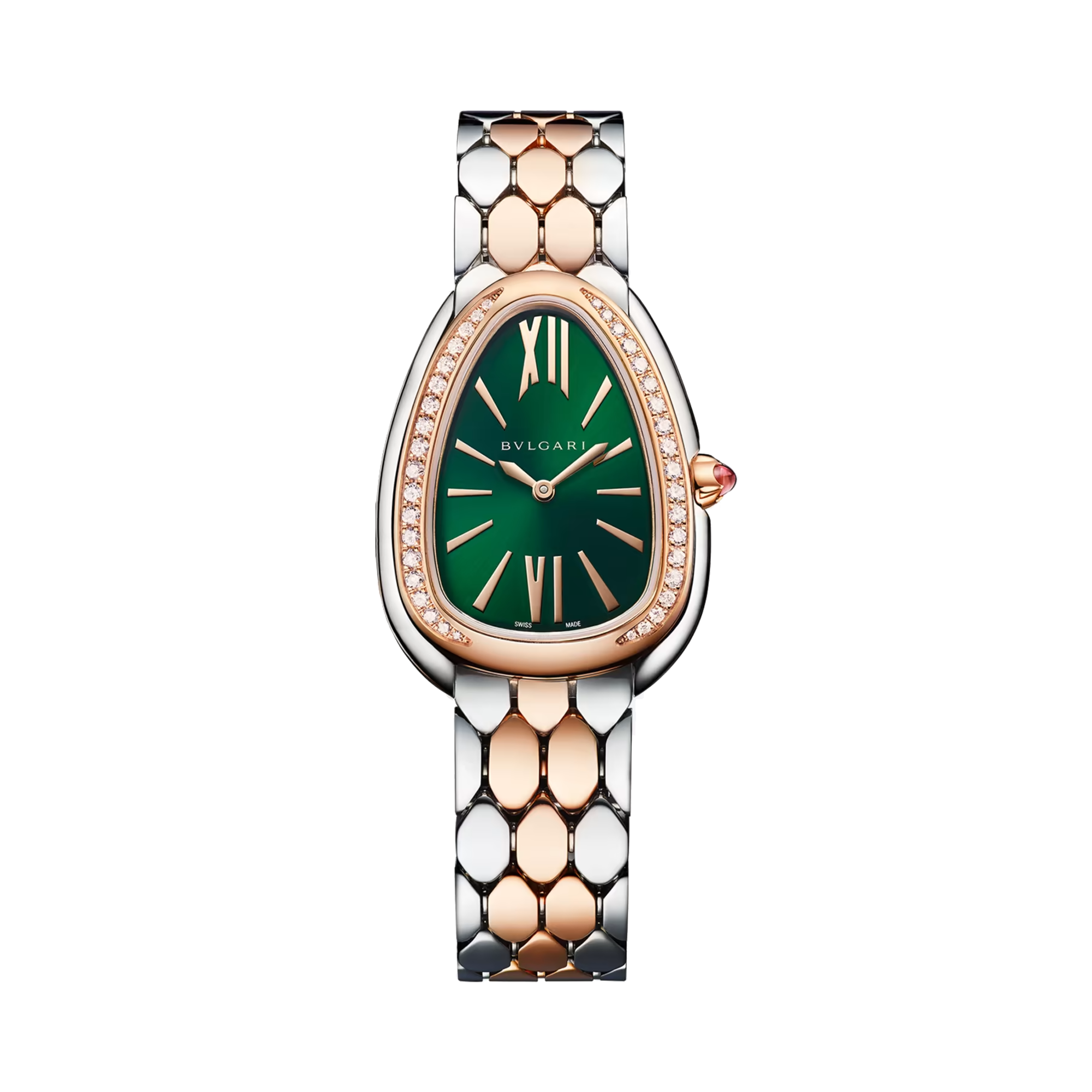 Bvlgari Serpenti Seduttori 33mm, Green Dial, Baton & Roman Numerals_1