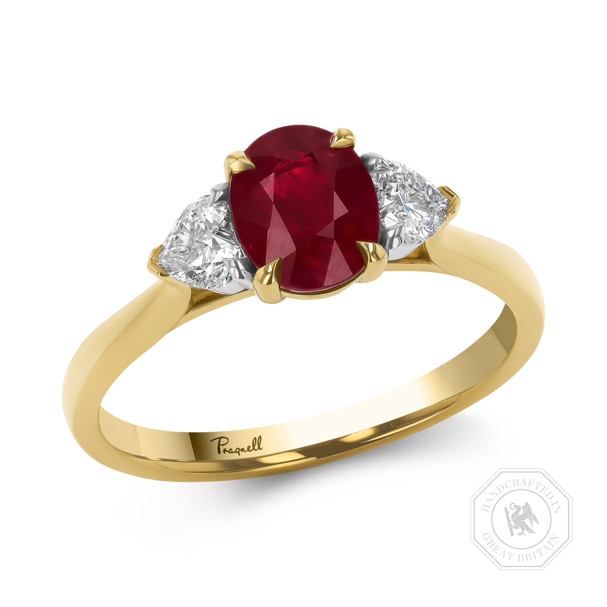 Oval Cut 1.26ct Burmese Ruby and Diamond Ring Oval Cut, Claw Set_1