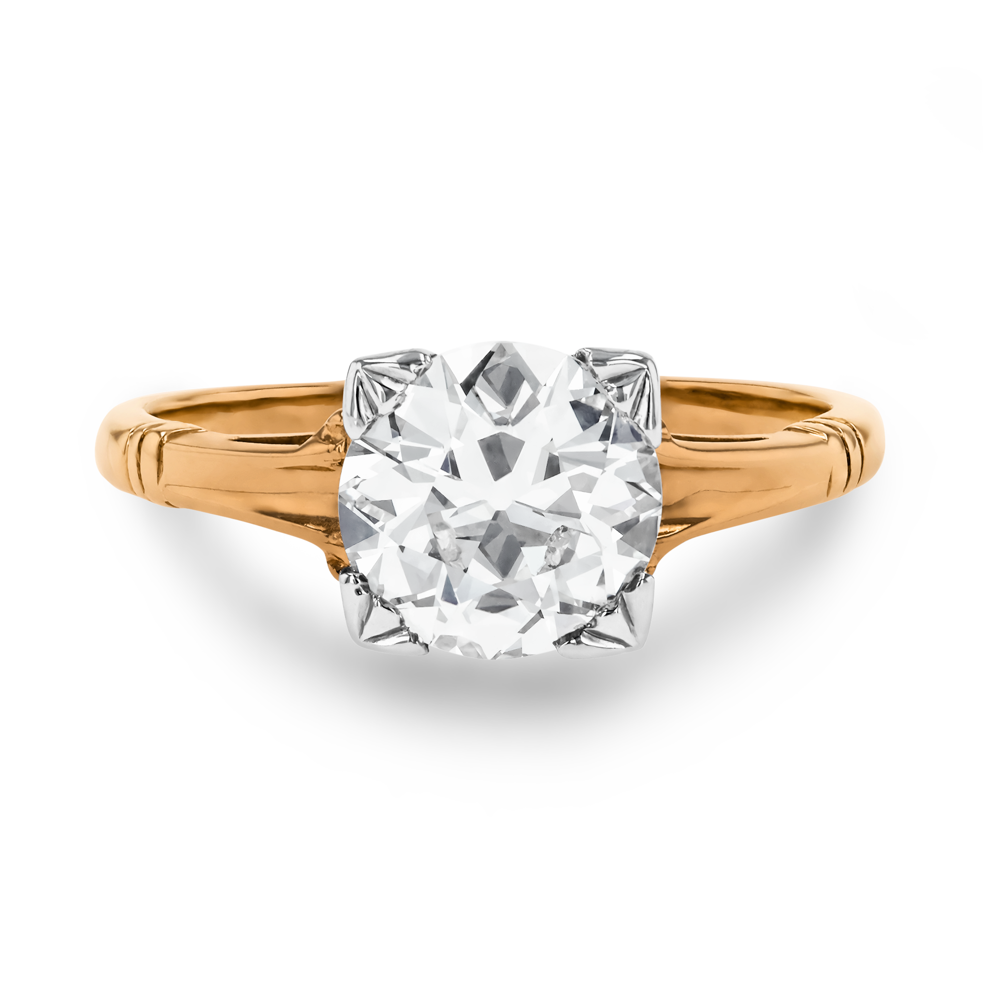 Old Cut 1.78ct Diamond Solitaire Ring Old European Cut, Claw Set_2