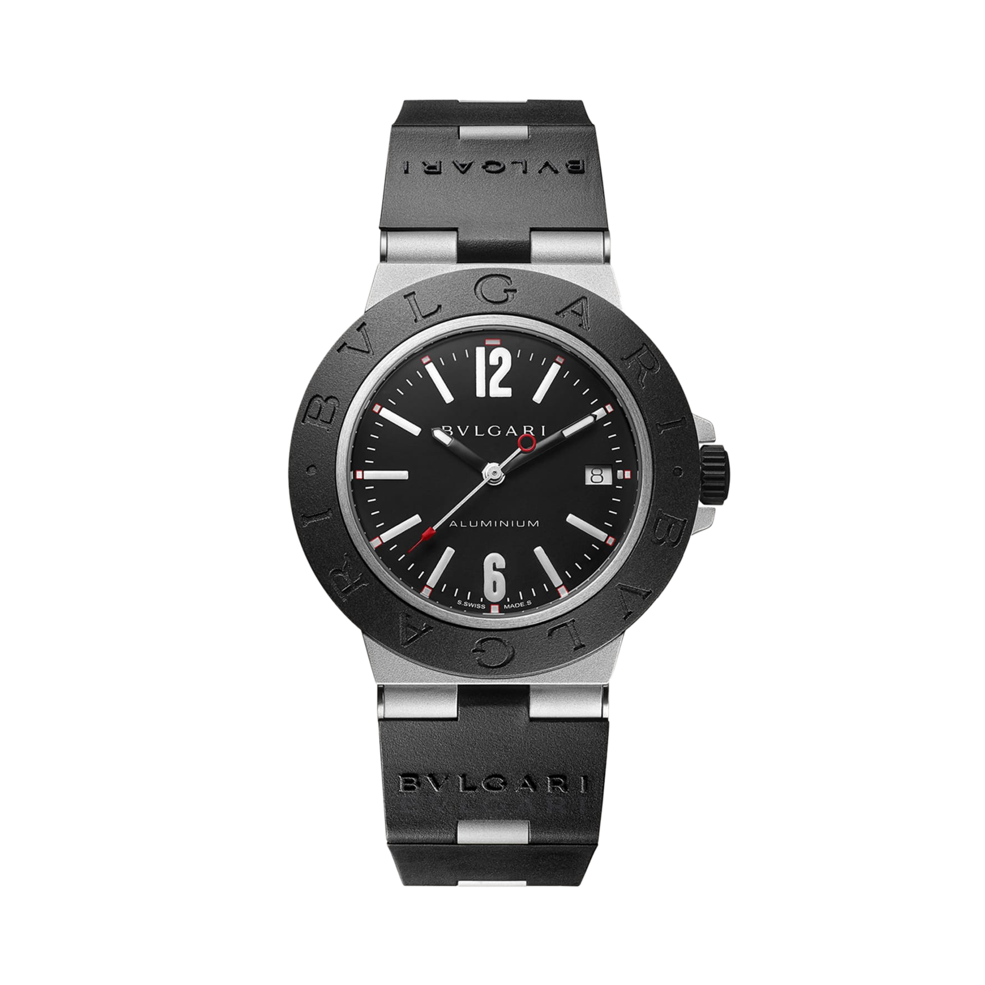 Bvlgari Aluminum 40mm, Black Dial, Arabic & Baton Numerals_1