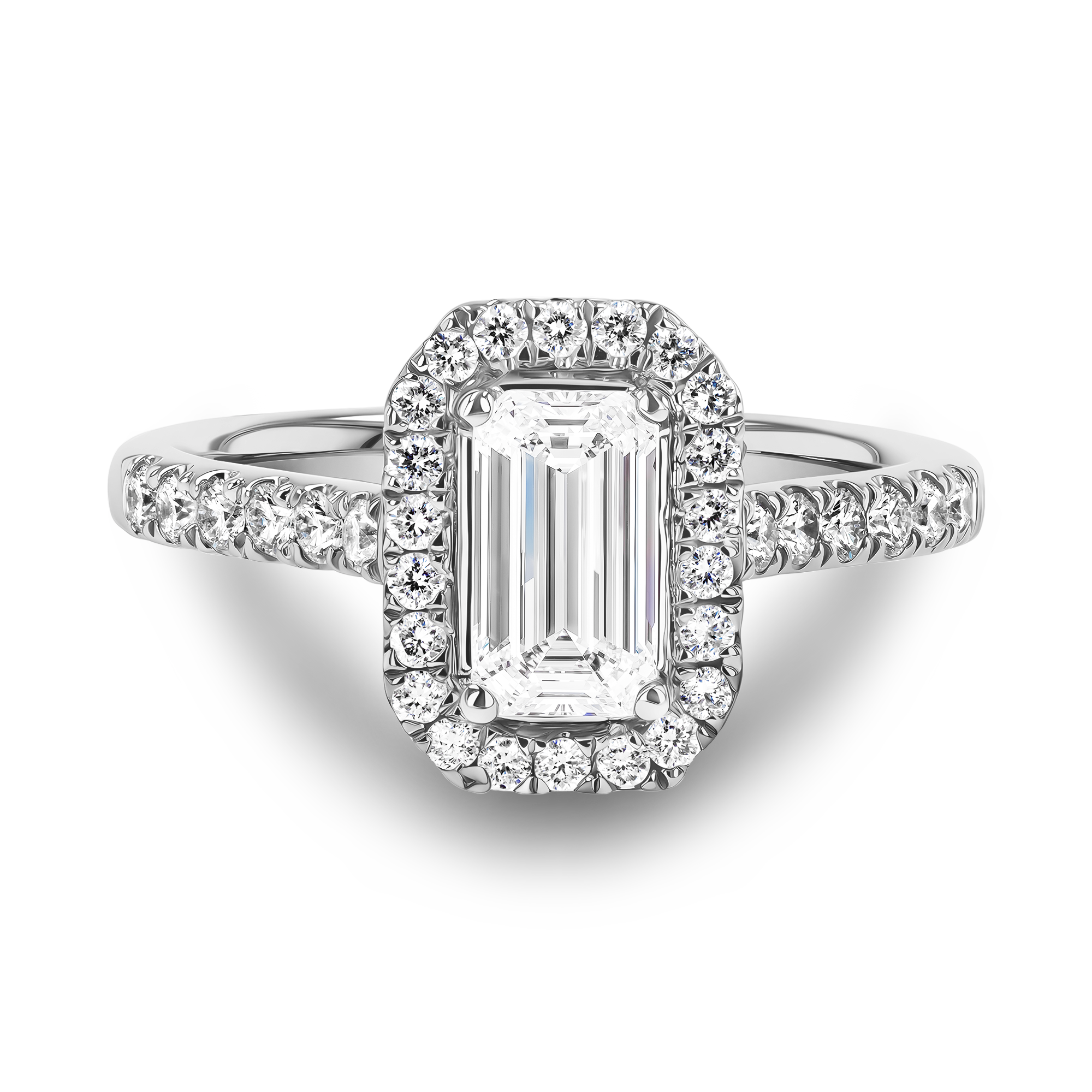 Celestial 1.00ct Diamond Cluster Ring Emerald Cut, Claw Set_2