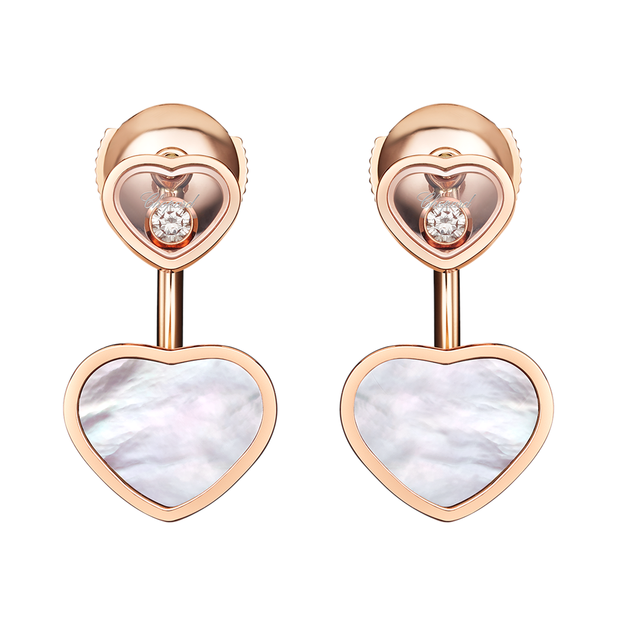 Chopard Happy Hearts Drop Earrings Brilliant Cut, Rub Over Set_1