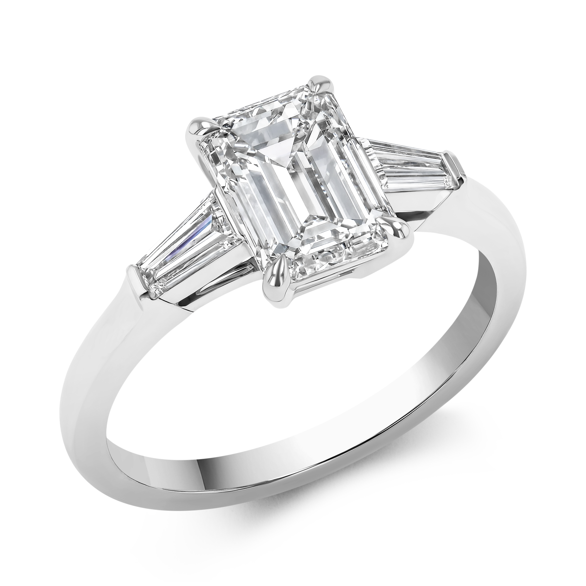 Regency 1.70ct Diamond Solitaire Ring Emerald Cut, Claw Set_1