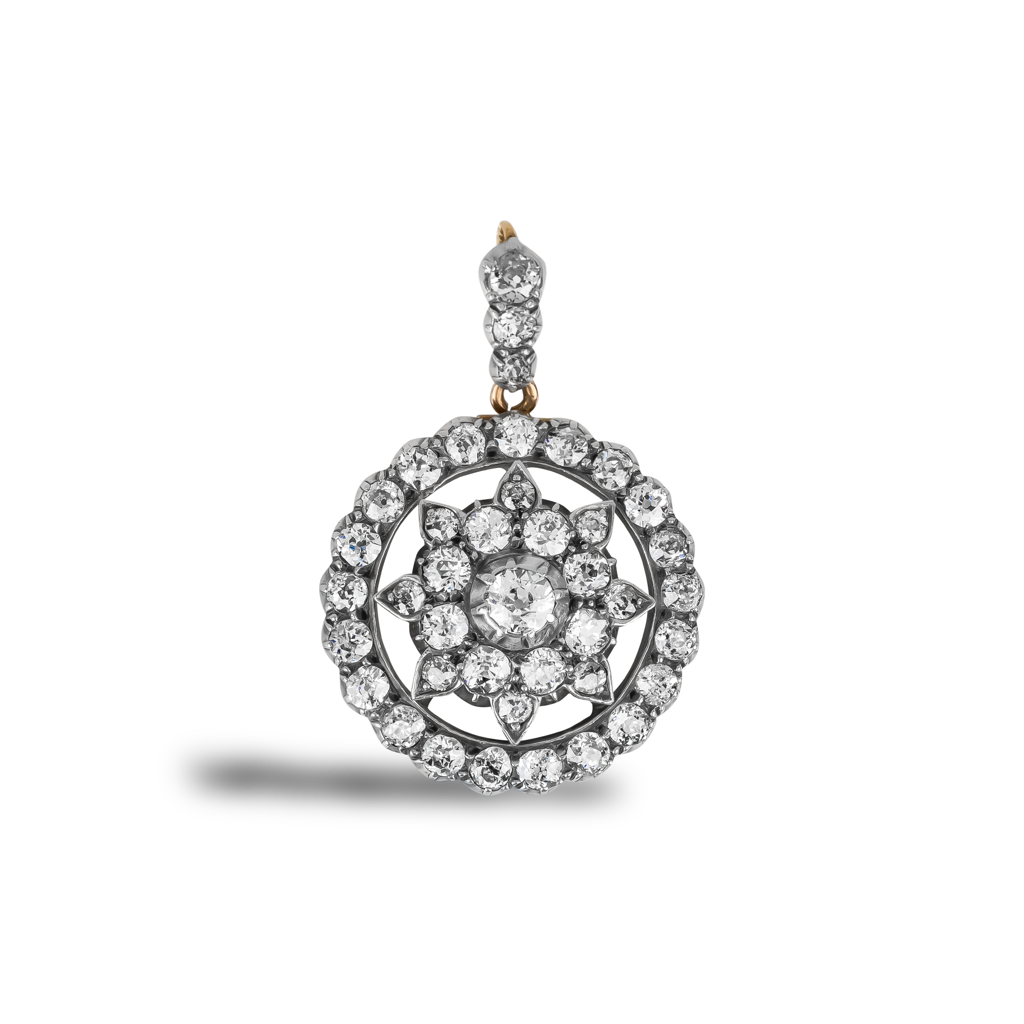 Victorian Old Cut Diamond Star Motif Pendant Old Cut, Claw Set_1