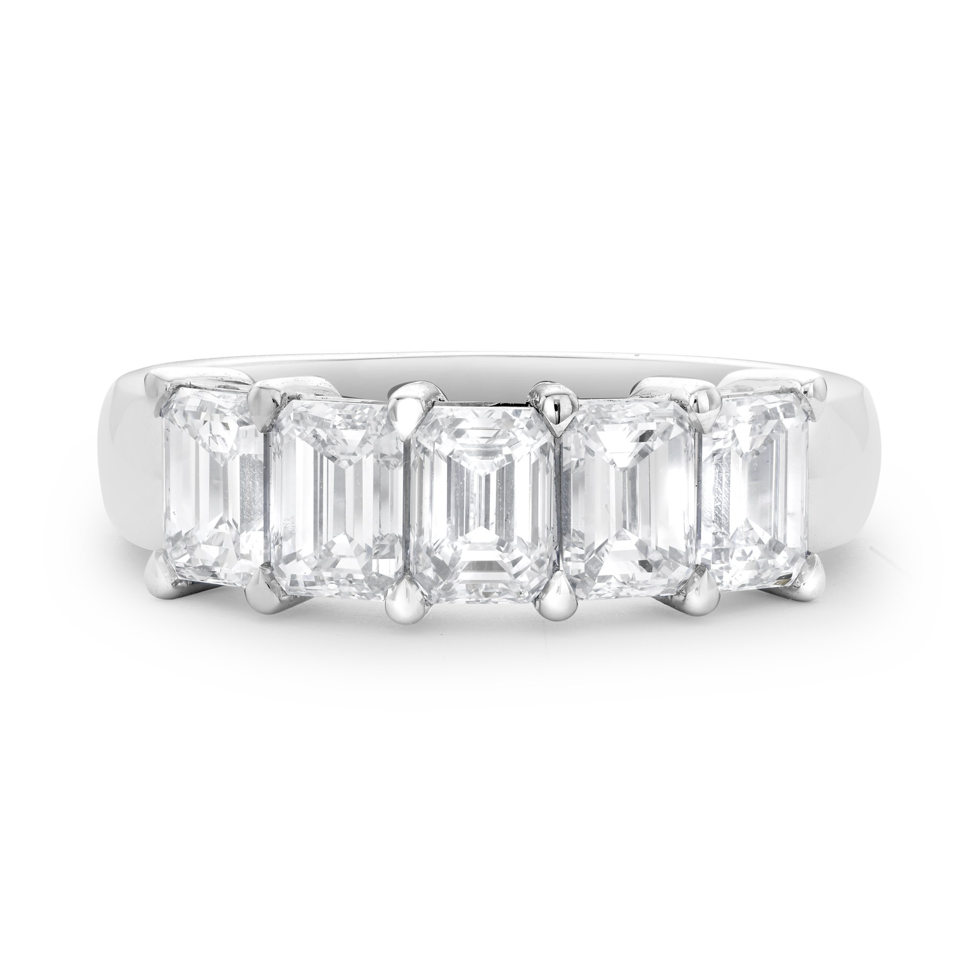Five Stone Diamond Ring Emerald Cut, Claw Set_2