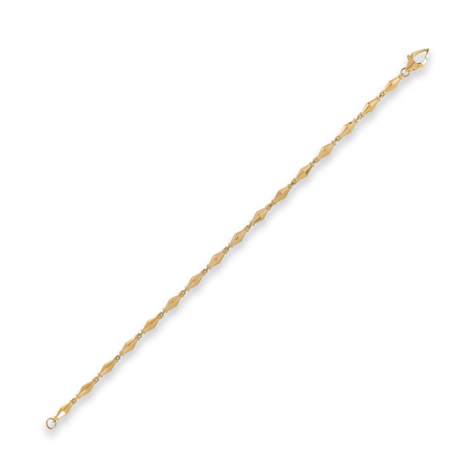 Cleopatra Gold Faceted Barrel Link Mini Bracelet _3