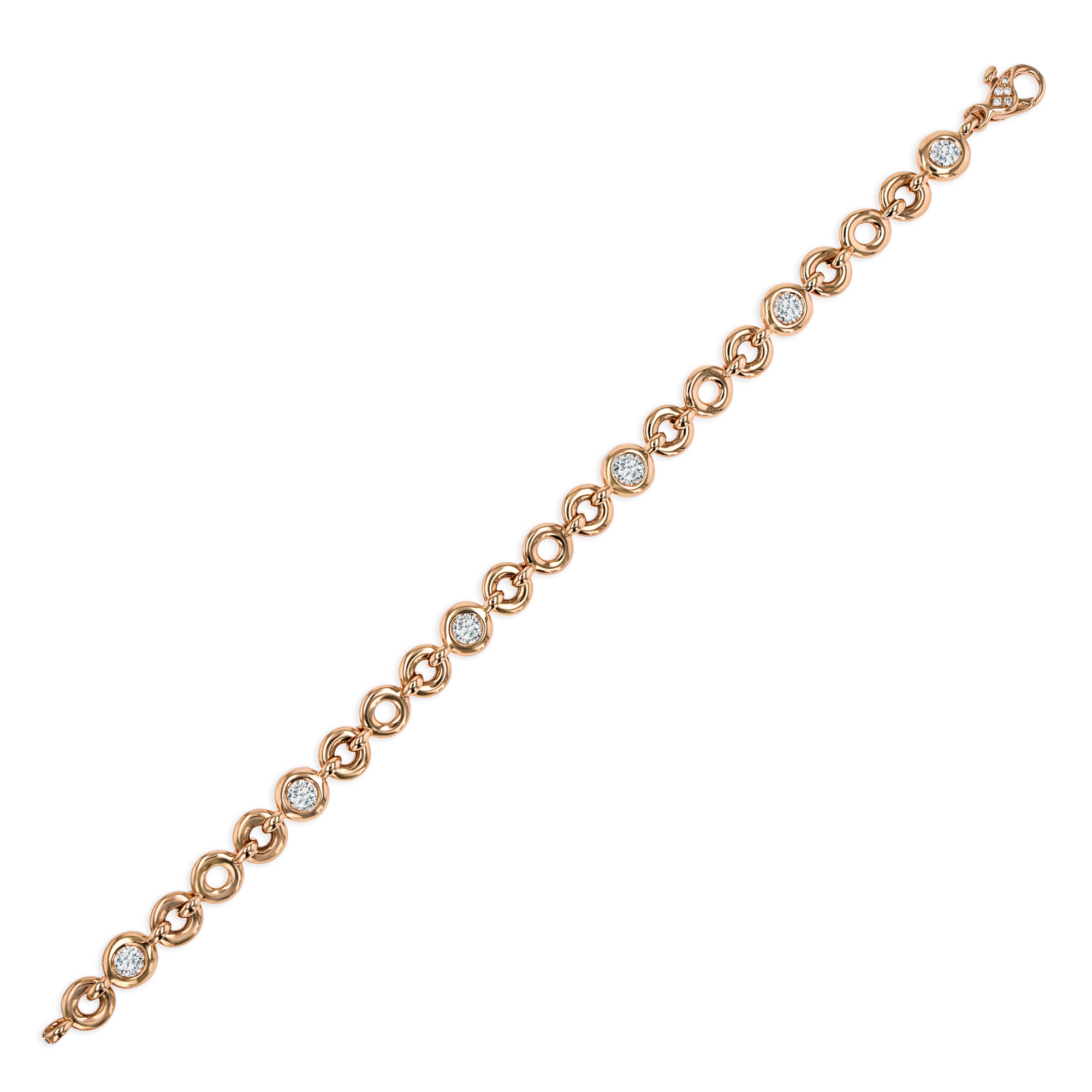 RockChain Six Stone Diamond Bracelet Brilliant Cut, Rubover Set_2