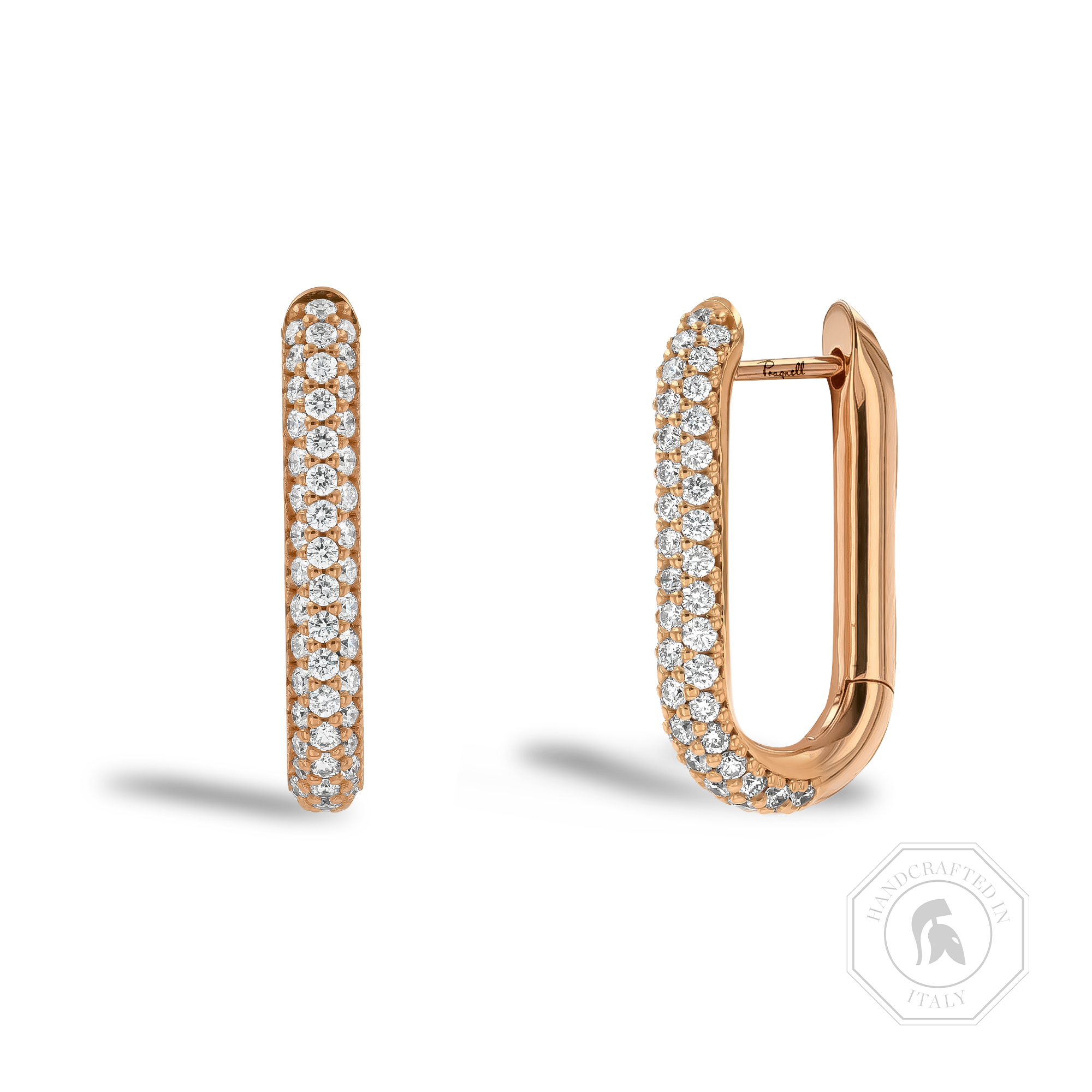 Havana 1.086ct Brilliant Cut Diamond Hoop Earrings Brilliant Cut, Micro Pavé_1