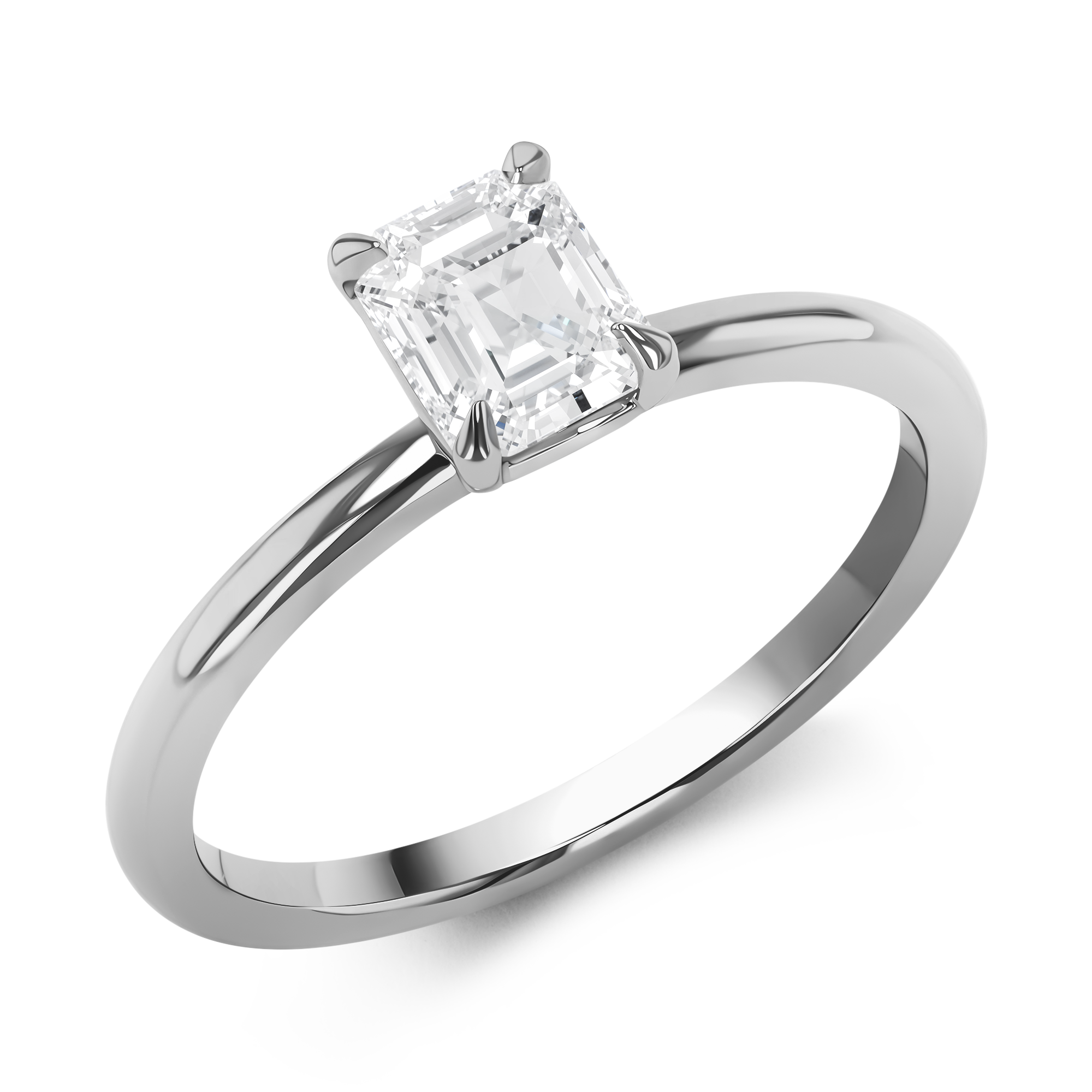 Contemporary 0.83ct Diamond Solitaire Ring Emerald Cut, Claw Set_1