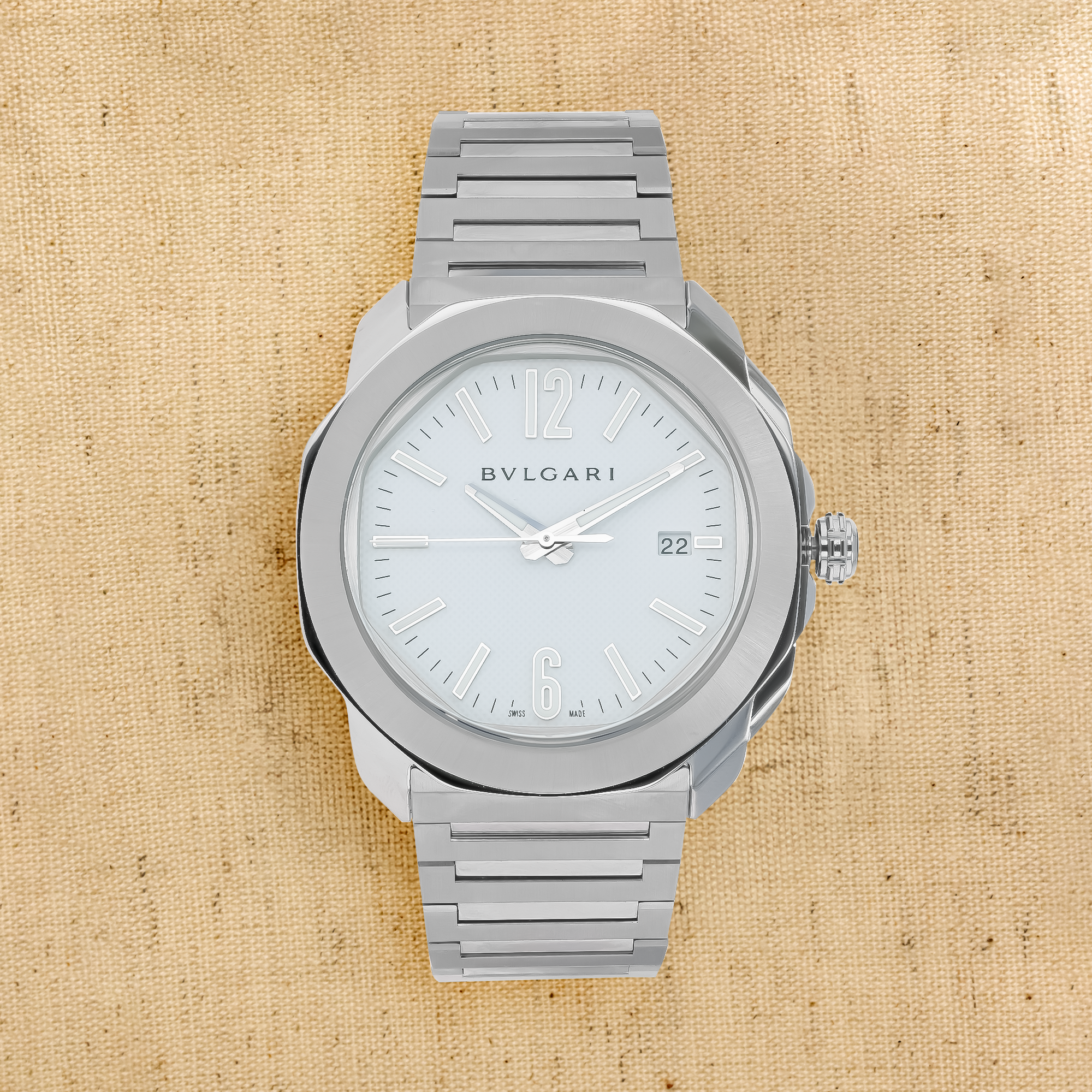 Octo Roma 41mm, White Dial, Arabic/Baton Numerals_1
