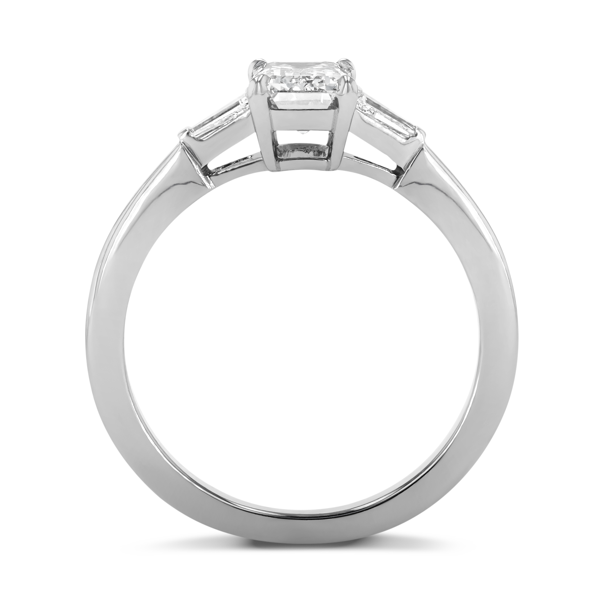 1.01CT Diamond Solitaire Ring Emerald Cut, Solitaire, Tapered Baguettes_3