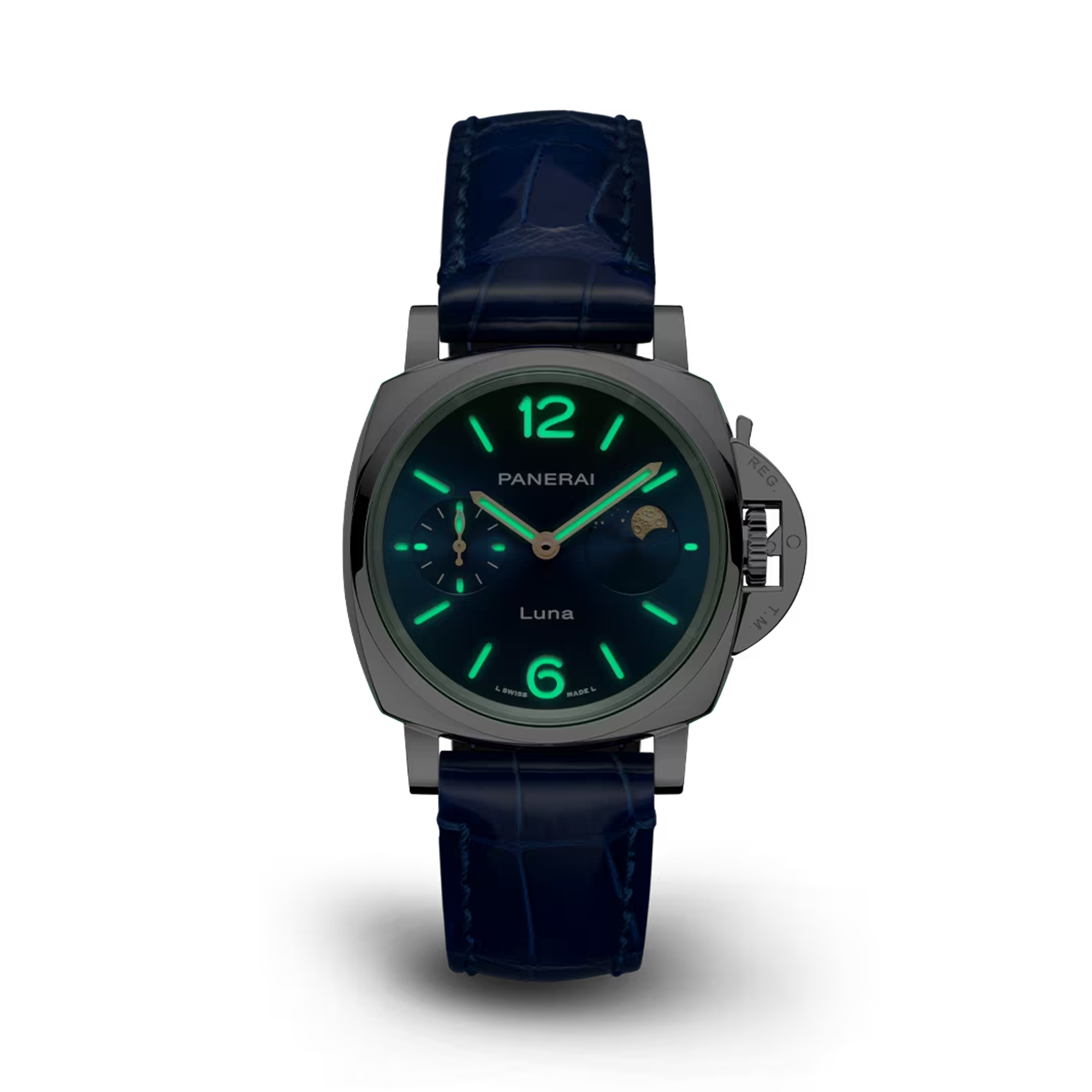 Panerai Luminor Due Luna - 38mm 38mm, Blue Dial, Arabic/Baton Numerals_3