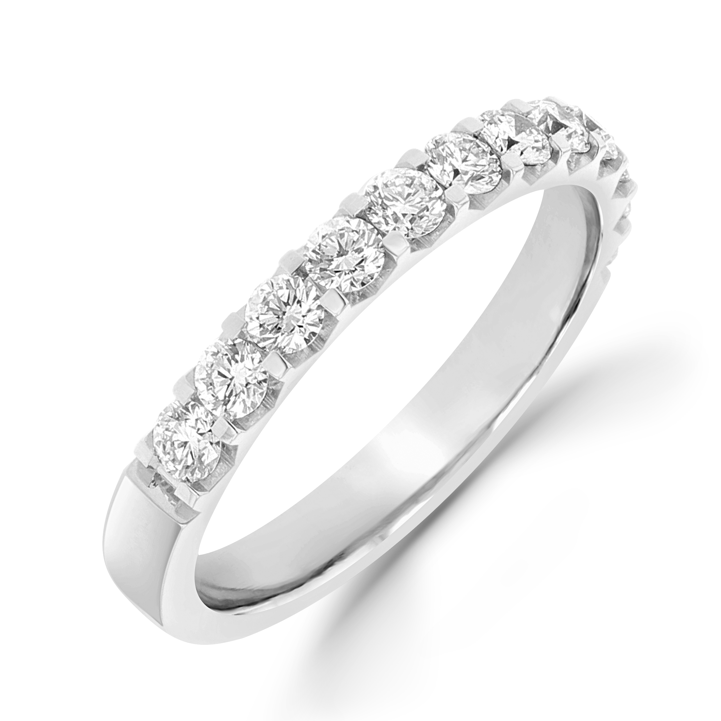 Classic 0.70ct Diamond Half Eternity Ring Brilliant cut, Claw set_1