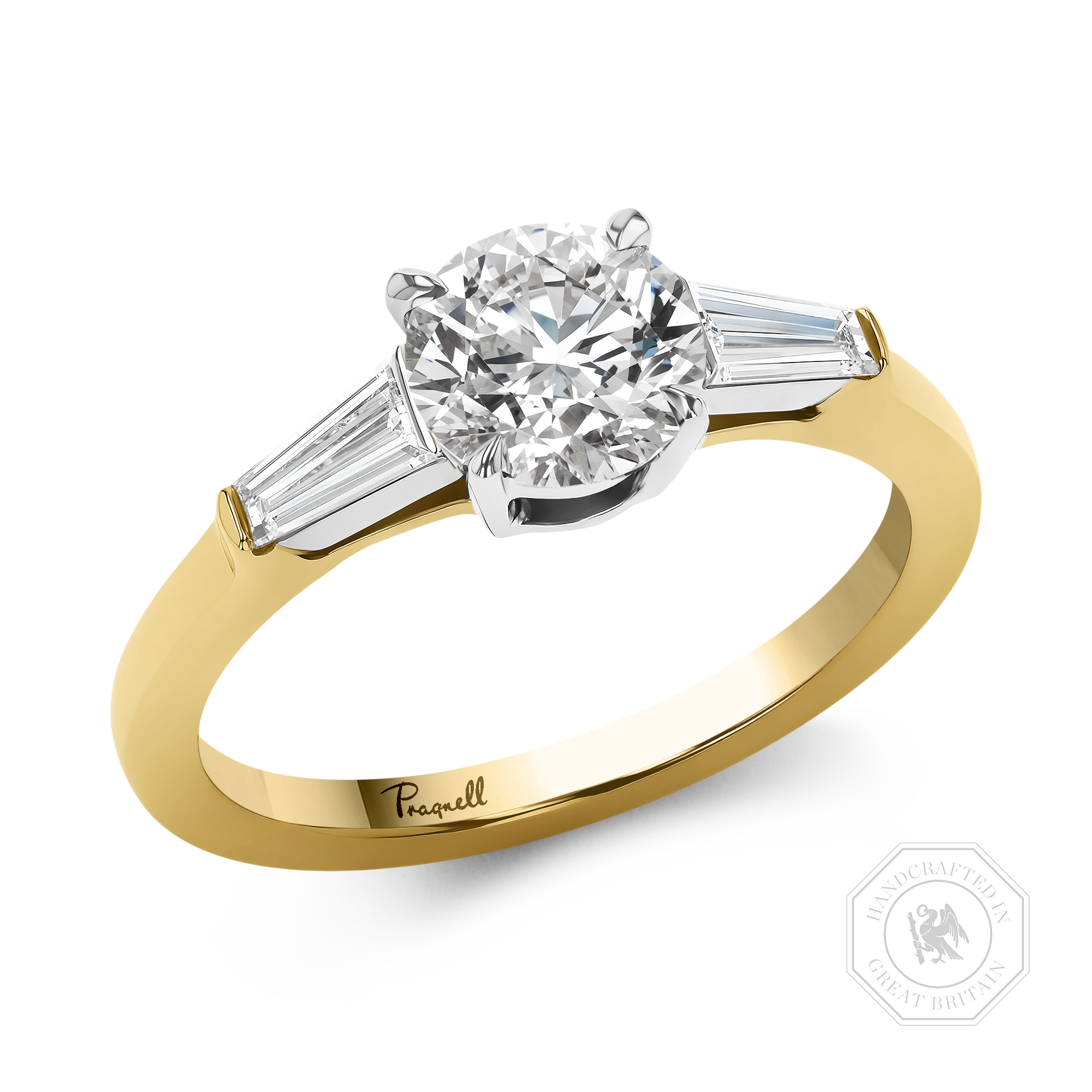 Regency 2.50ct Brilliant Cut Diamond Ring Brilliant & Tapered Baguette Cut, Claw Set_1