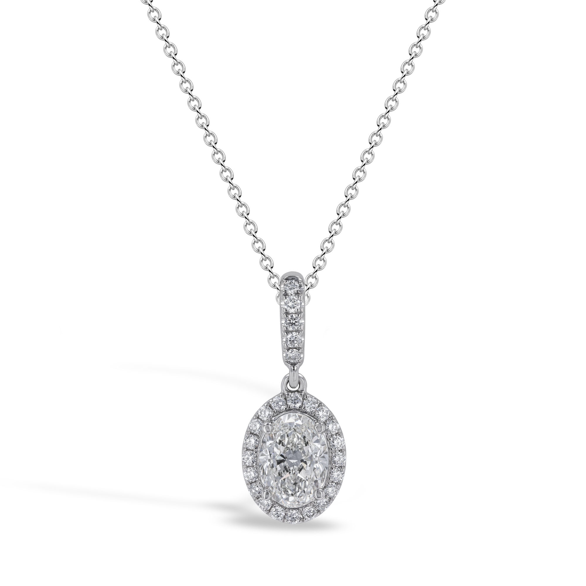 Celestial Oval Cut Diamond Halo Pendant Oval Cut, Four Claw Set_1