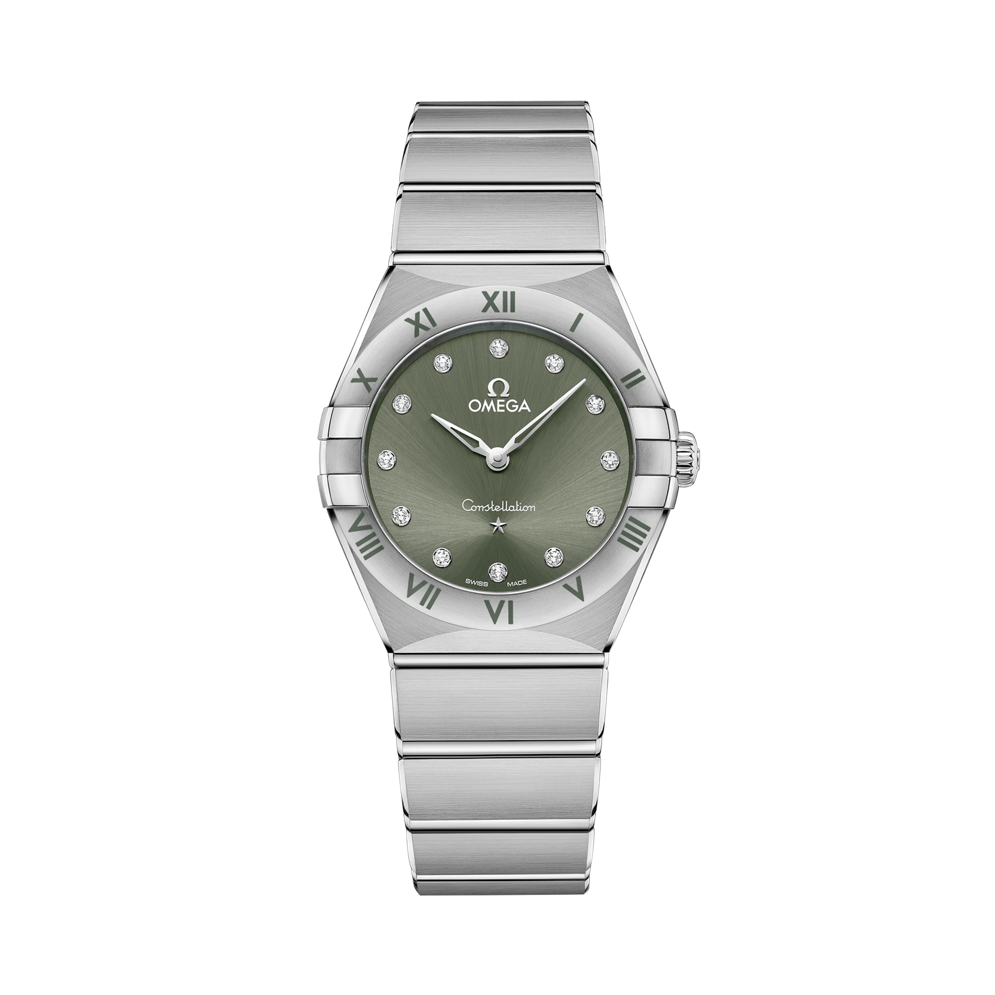 OMEGA Constellation 28mm, Green Dial, Diamond Numerals_1