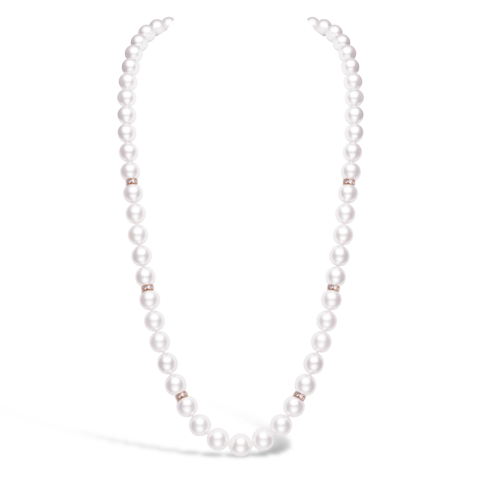 South Sea Pearl Necklace with Diamond Rondell Spacers 9.0mm - 13.7mm_1