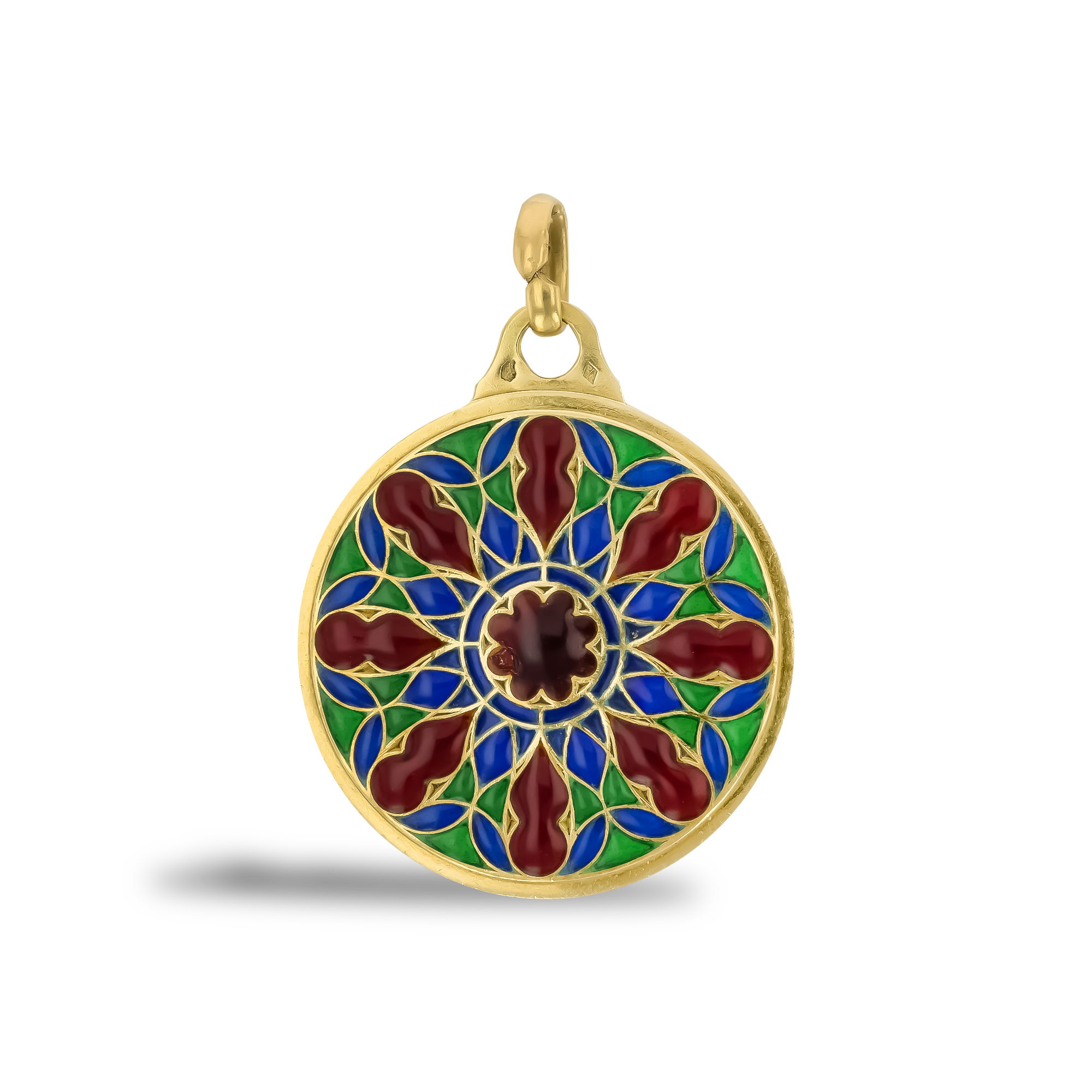 Retro Cartier Plique a Jour Enamel Pendant _1