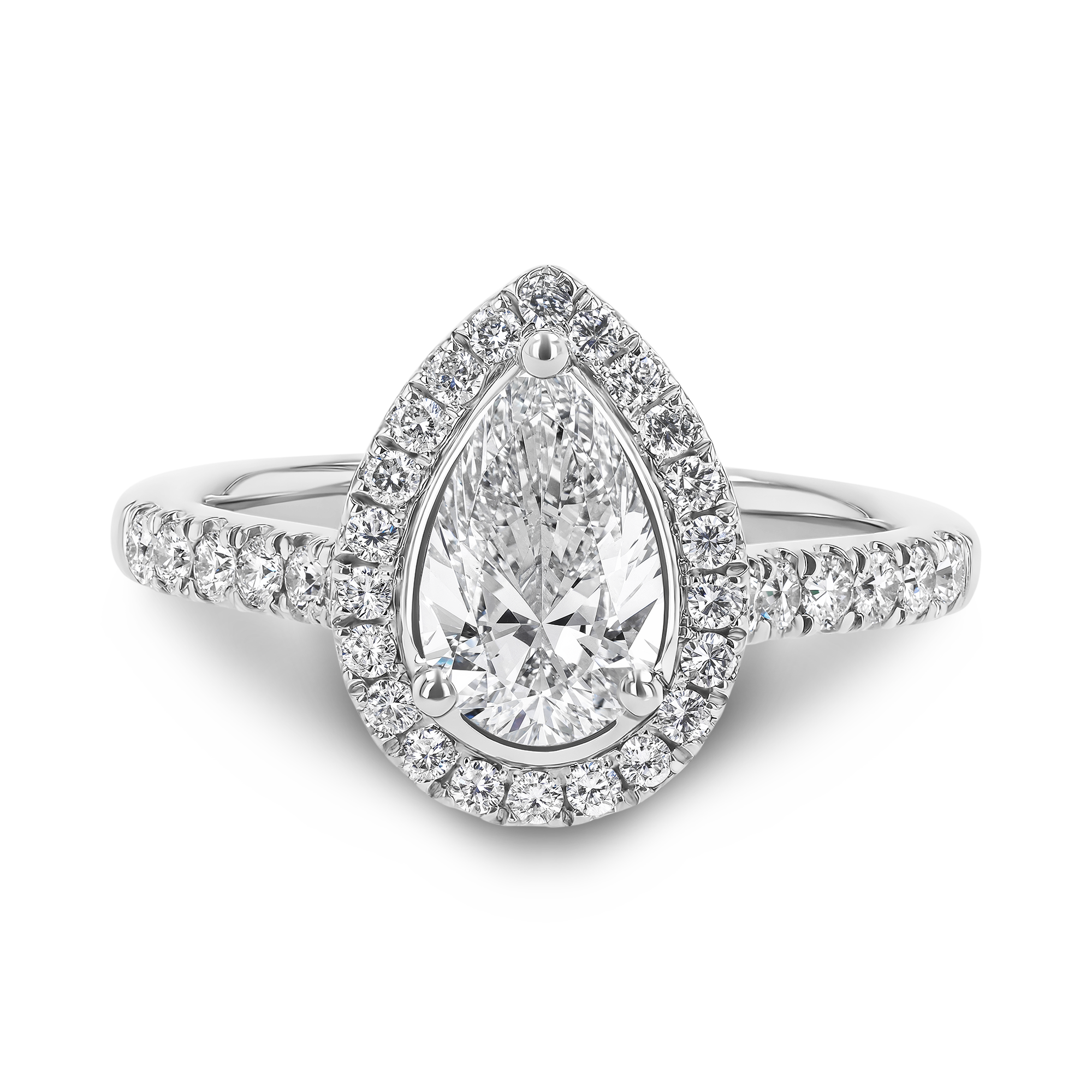 Celestial 1.00ct Pear Shaped Diamond Cluster Ring Pear Shaped, Claw Set_2